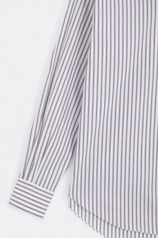 Camisas Manolo - Normal Shirt (White / Black Stripes)