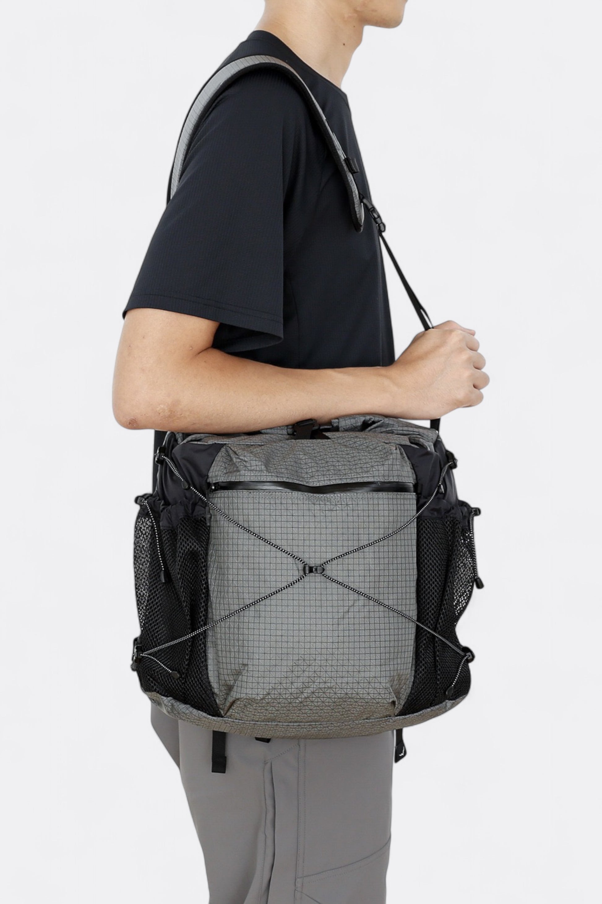 CAYL - Rolltop Cross Bag (B-Grid Grey)