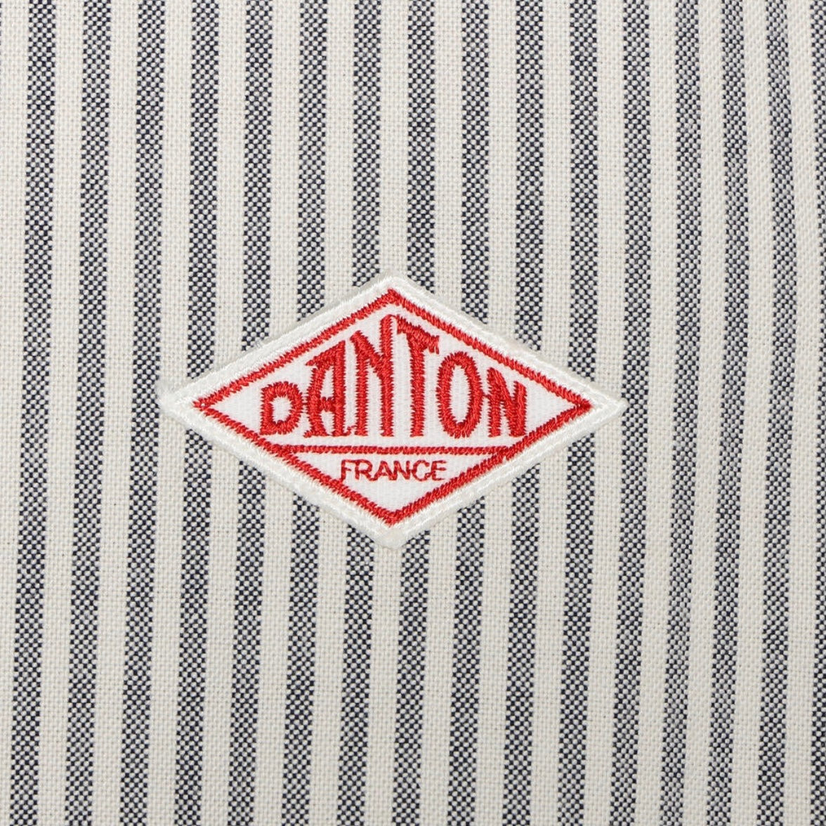 Danton - Oxford Band Collar Shirt (Black / Ecru Gingham)