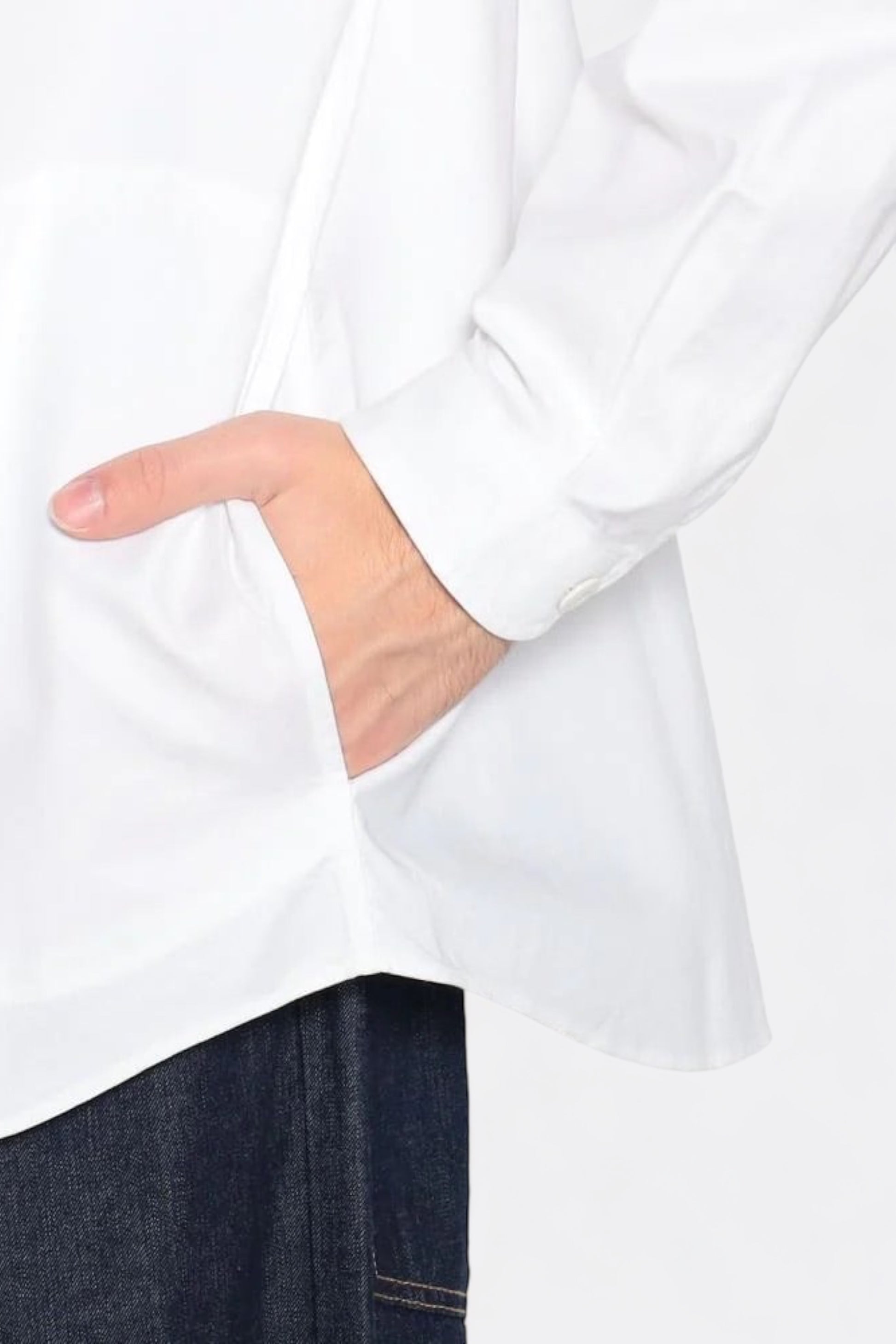 Danton - Oxford Round Collar Pullover Shirt  Plain (White)