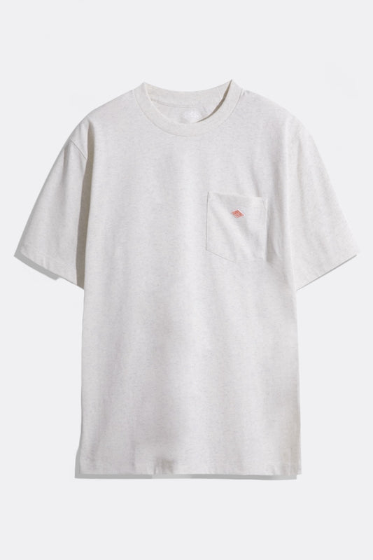 Danton - Short Sleeve Pocket T-Shirt Plain (Heather Ivory)