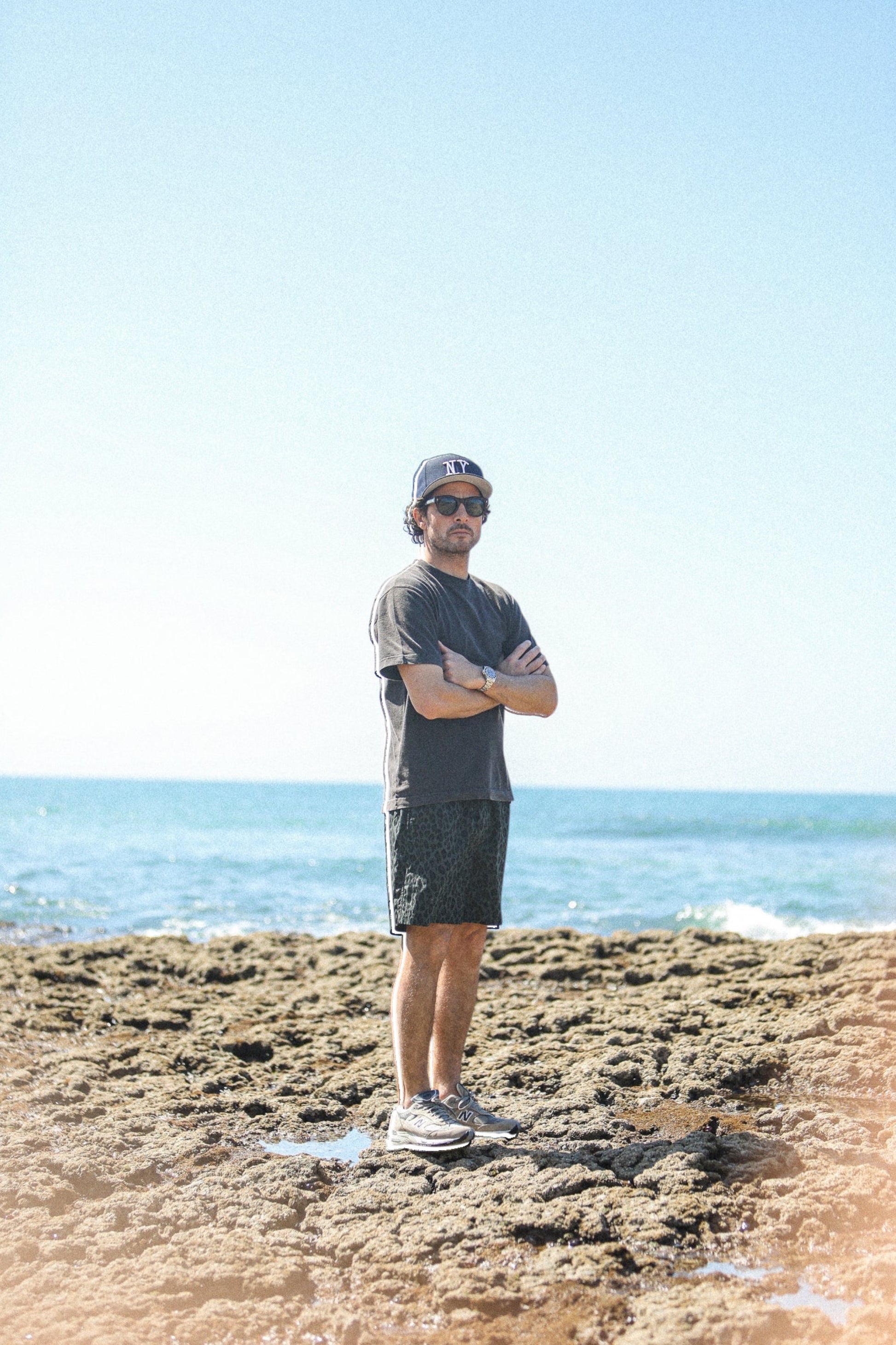 Drapeau Noir Beach Short Léopard Japonais Blue | Short Imprimé Coton Nylon | Edgar Bdx