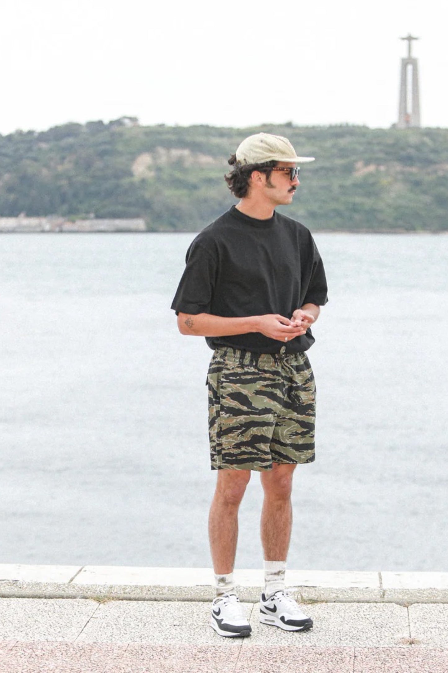 Drapeau Noir Beach Short Tiger Camo Japonais | Short Sateen Coton 350g | Edgar Bdx