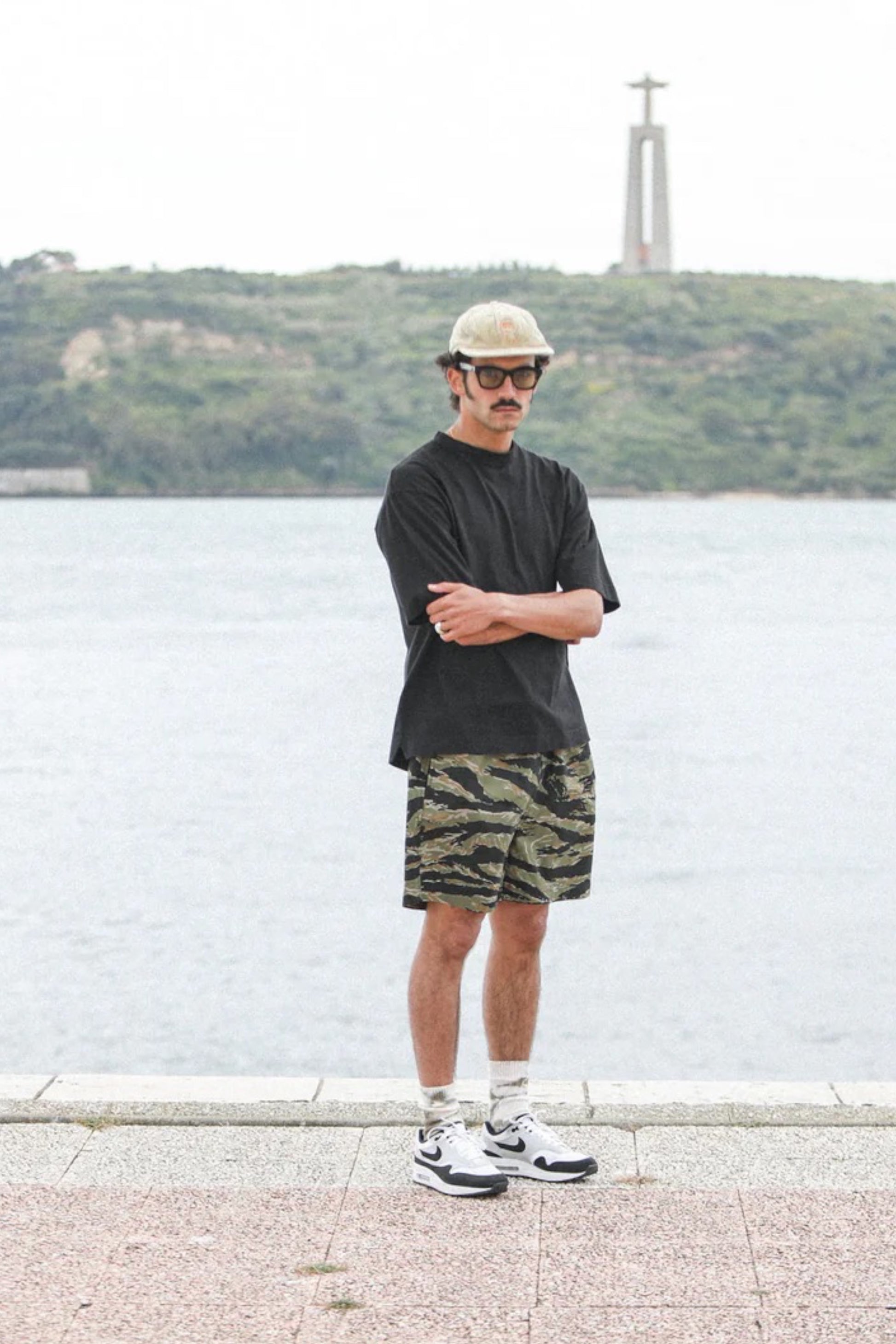 Drapeau Noir Beach Short Tiger Camo Japonais | Short Sateen Coton 350g | Edgar Bdx