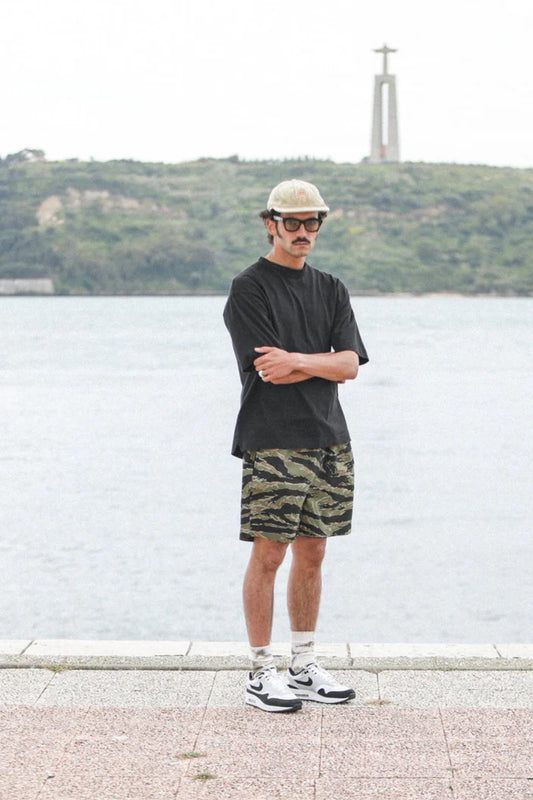 Drapeau Noir Beach Short Tiger Camo Japonais | Short Sateen Coton 350g | Edgar Bdx