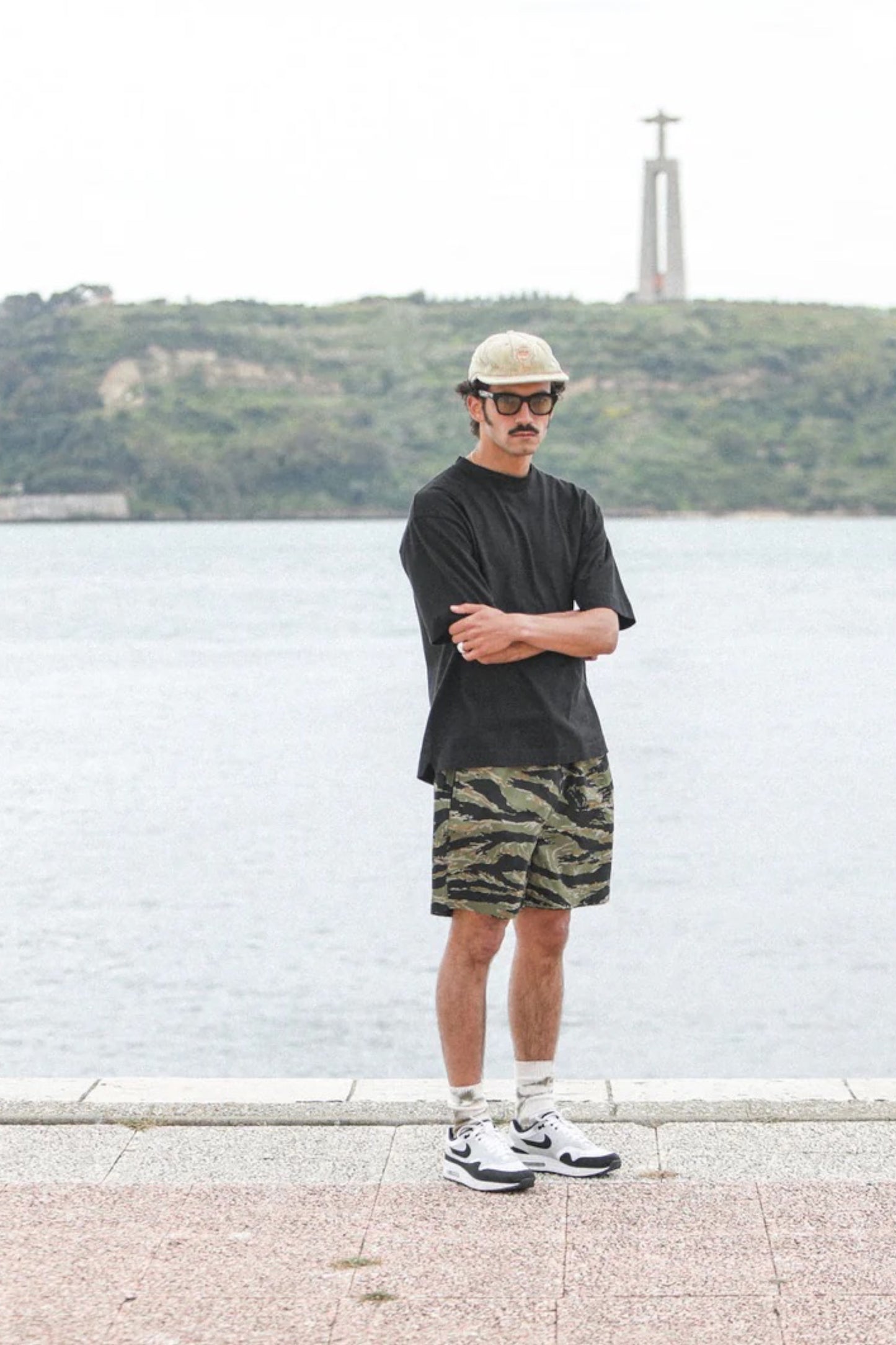 Drapeau Noir Beach Short Tiger Camo Japonais | Short Sateen Coton 350g | Edgar Bdx