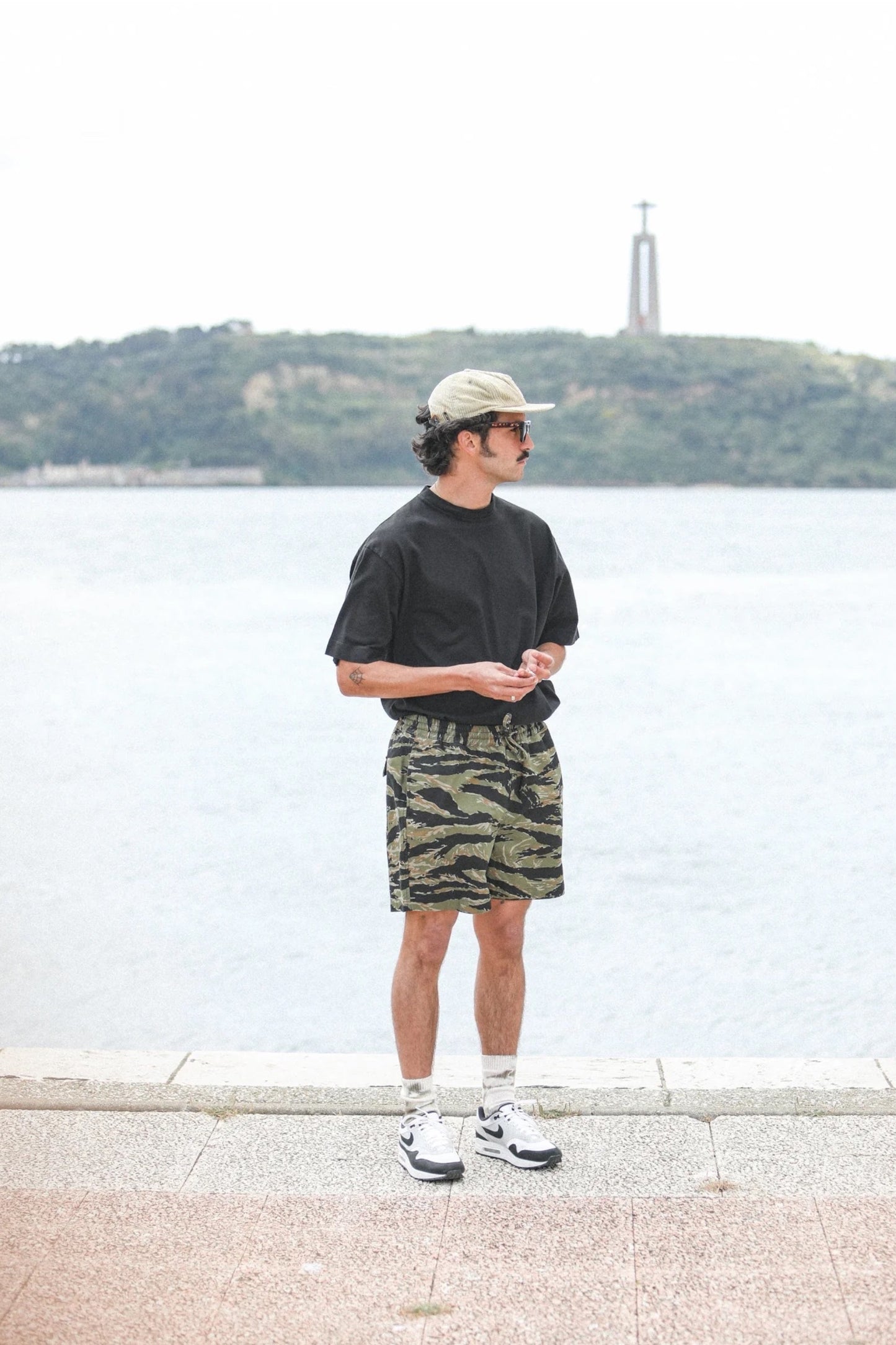 Drapeau Noir Beach Short Tiger Camo Japonais | Short Sateen Coton 350g | Edgar Bdx