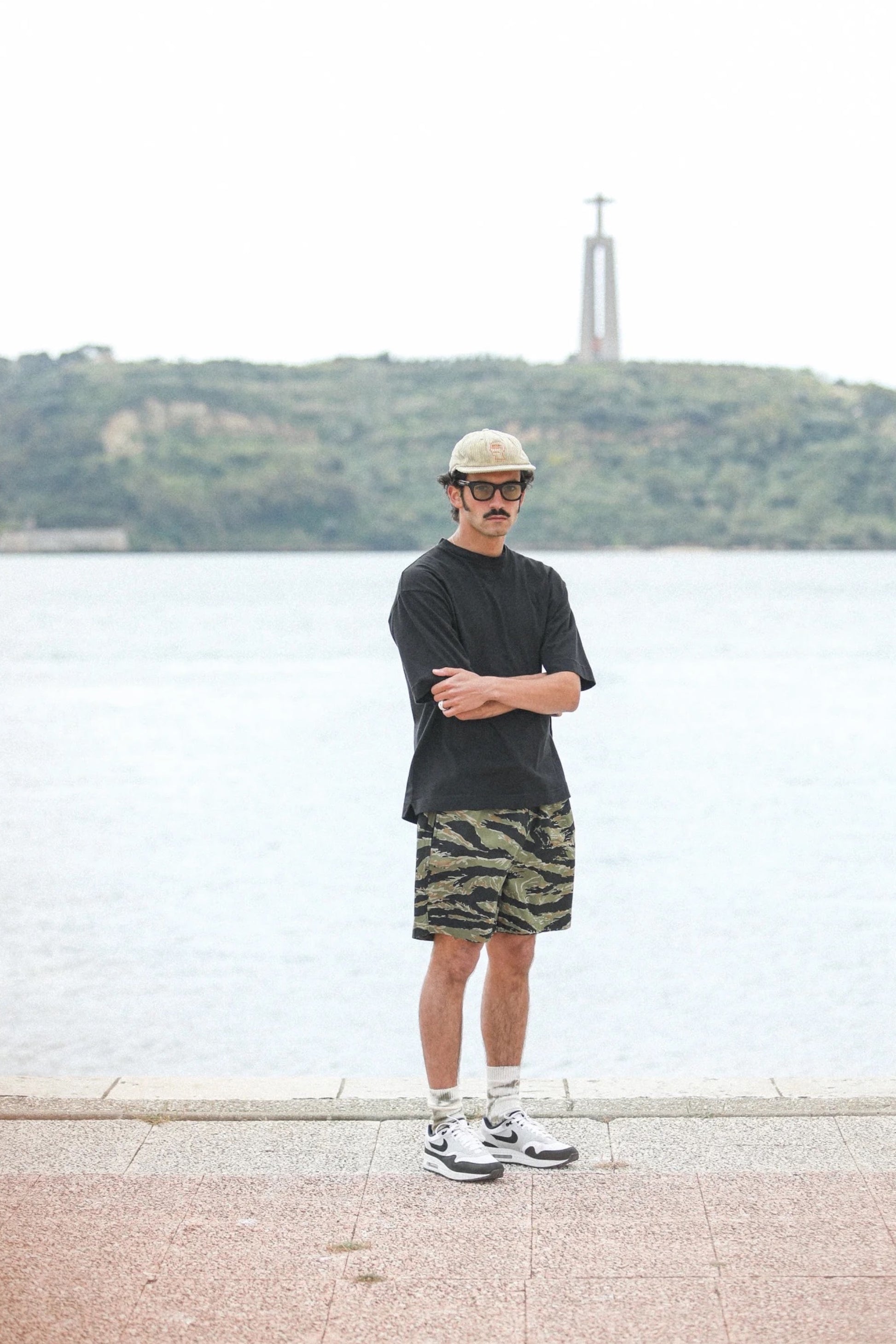 Drapeau Noir Beach Short Tiger Camo Japonais | Short Sateen Coton 350g | Edgar Bdx