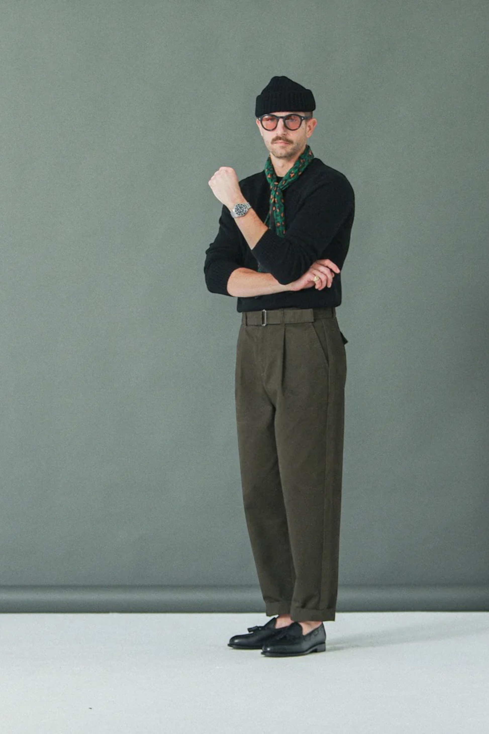 DRAPEAU NOIR Chino Militaire Twill Khaki | Pantalon Coton Premium | Edgar Bdx
