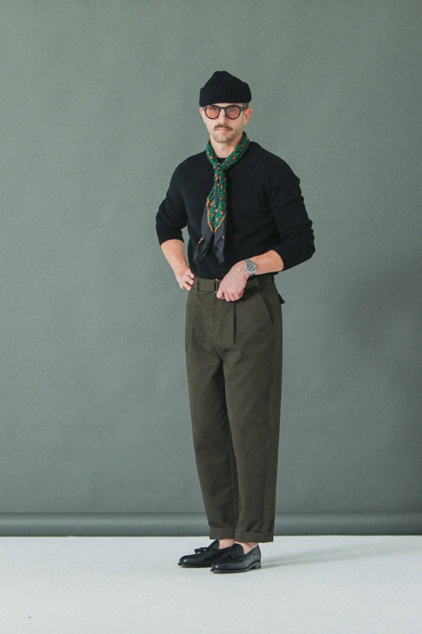 DRAPEAU NOIR Chino Militaire Twill Khaki | Pantalon Coton Premium | Edgar Bdx