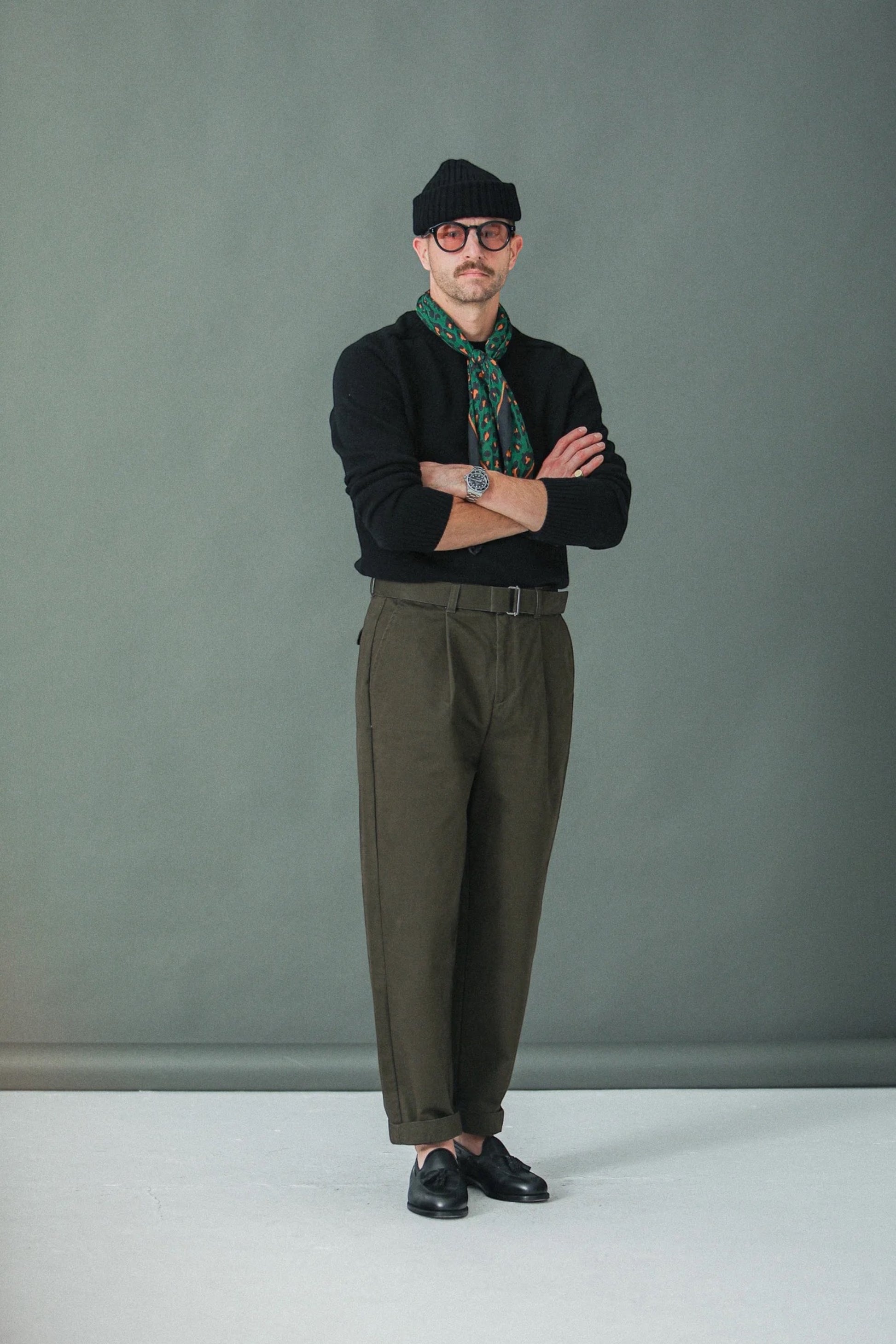 DRAPEAU NOIR Chino Militaire Twill Khaki | Pantalon Coton Premium | Edgar Bdx