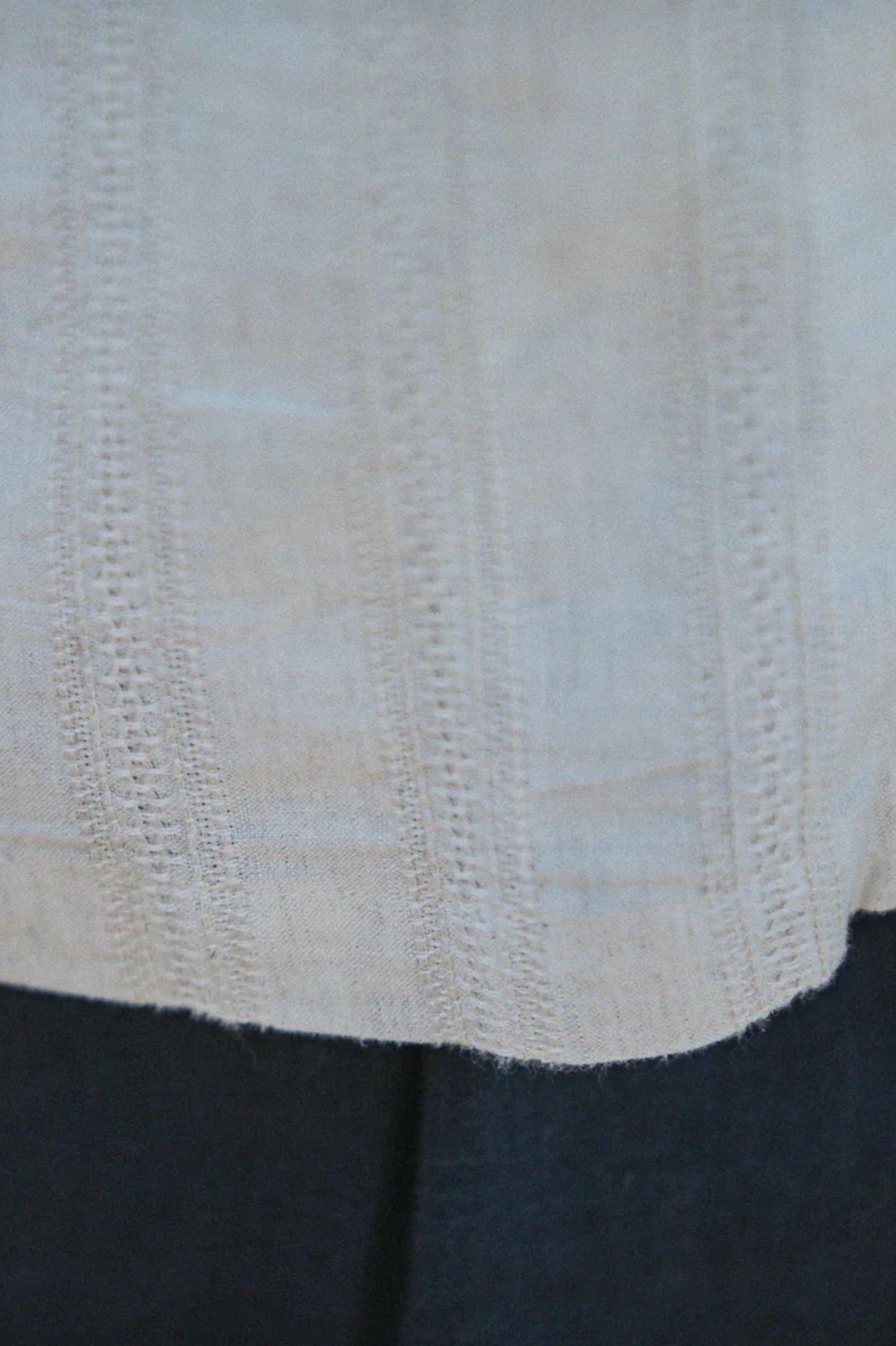 Drapeau Noir Modern Camp Collar Broderie Japonaise Shirt Beige Crème | Lin Coton | Edgar Bdx