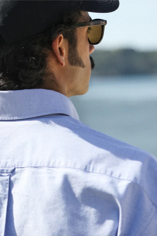 Drapeau Noir Oxford Modern Shirt Blue | Chemise Coton Oxford Made in Portugal | Edgar Bdx