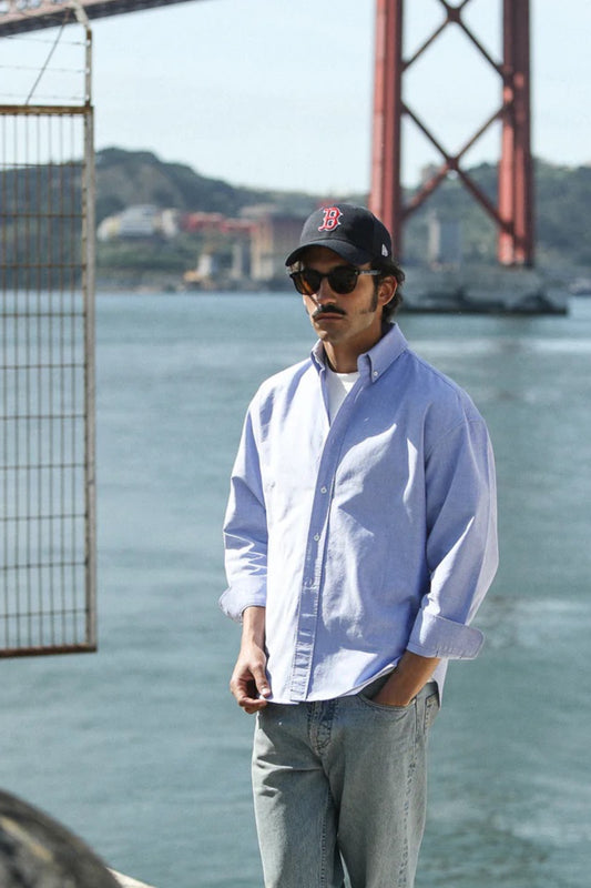 Drapeau Noir Oxford Modern Shirt Blue | Chemise Coton Oxford Made in Portugal | Edgar Bdx