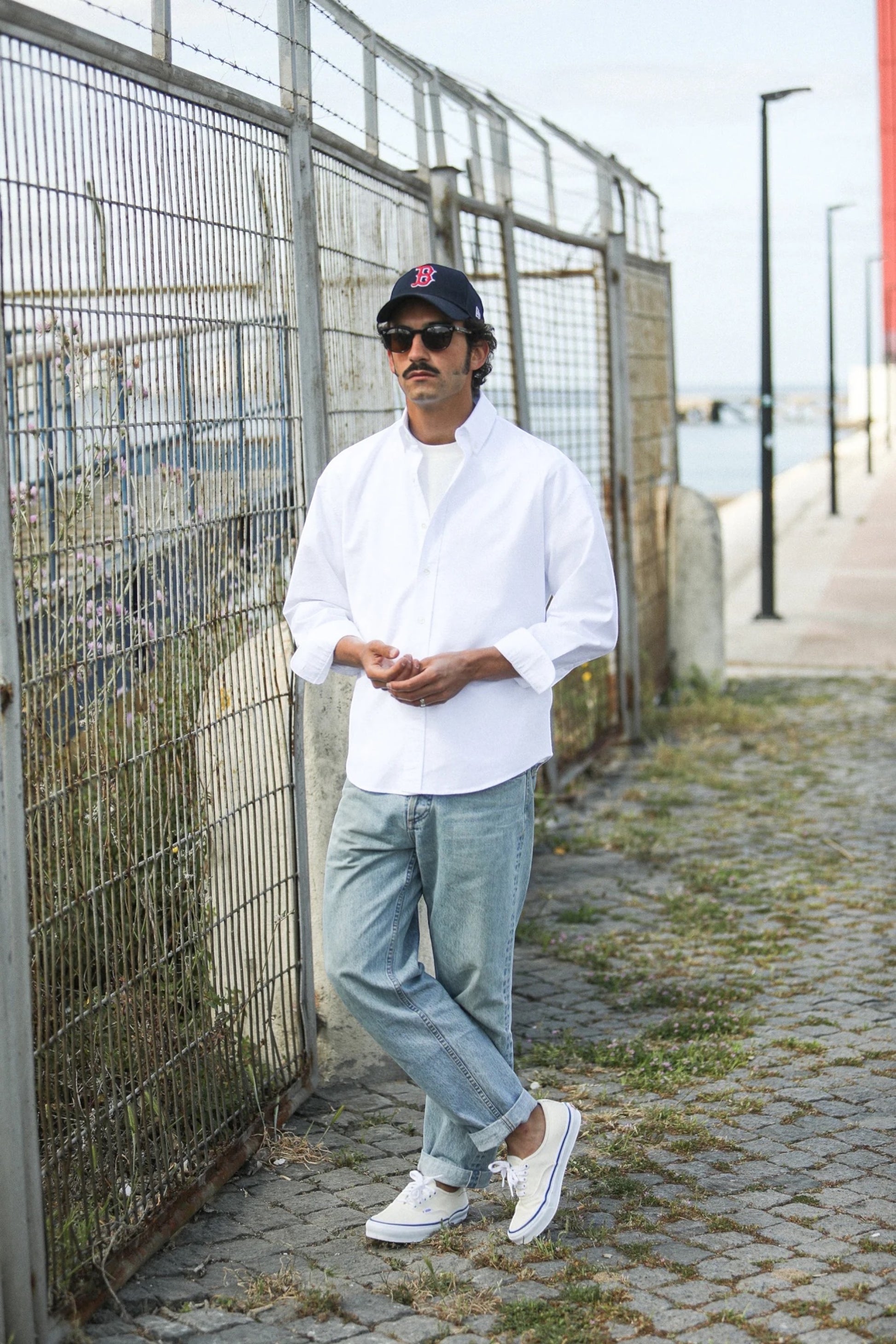 Chemise Drapeau Noir Blanche - Oxford Modern Shirt Coton