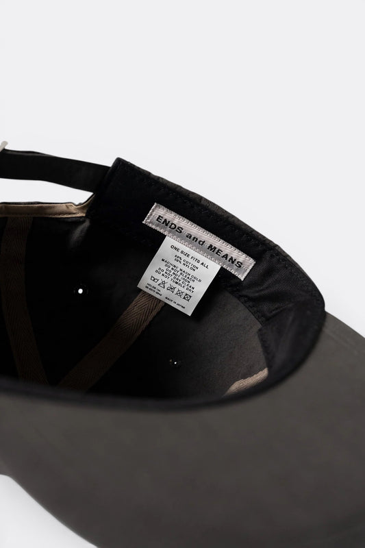 Ends And Means 6 Panels Cap Black | Casquette Coton Nylon Made in Japan | Edgar Bdx