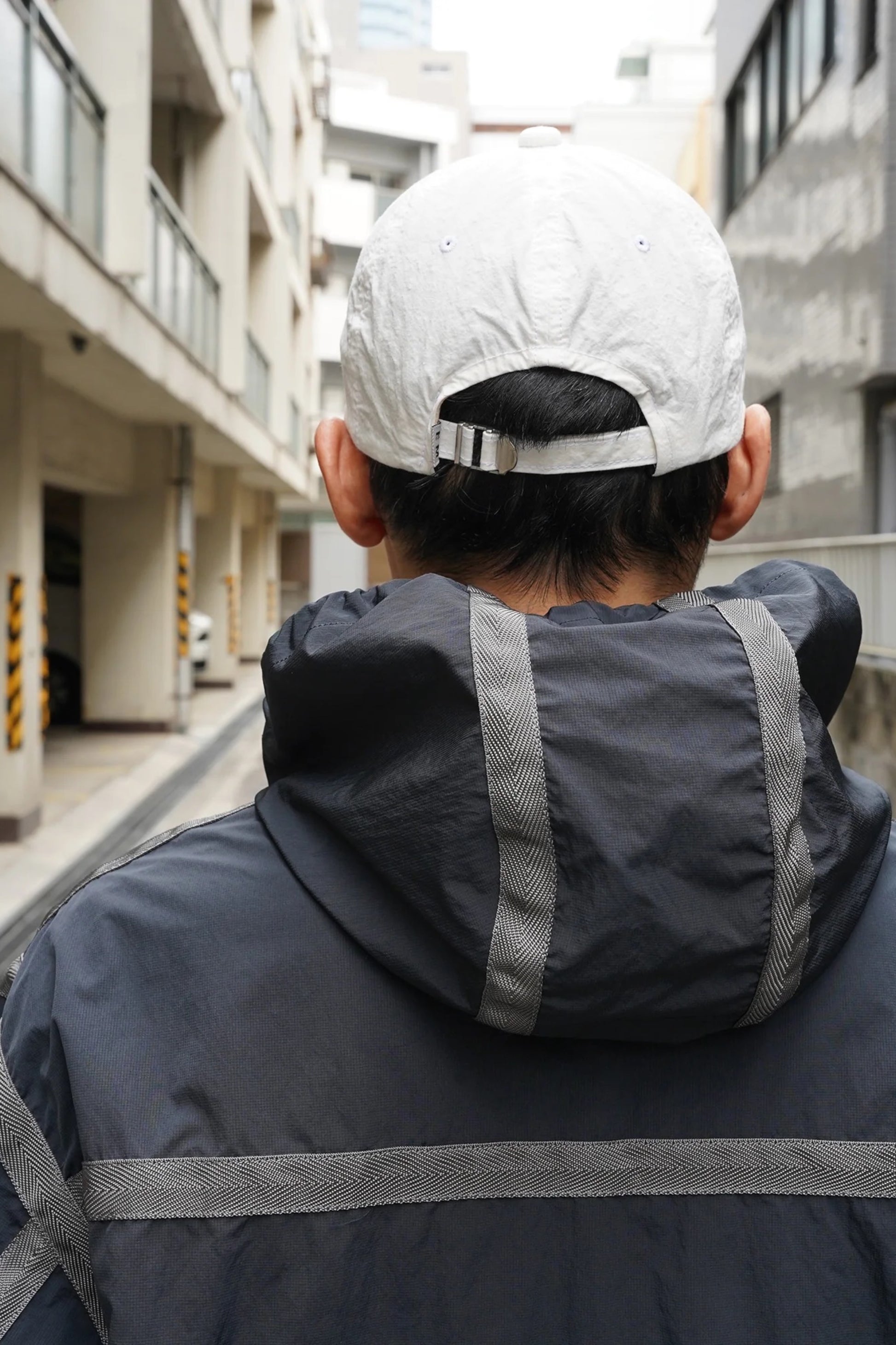 Ends And Means 6 Panels Cap Grey Purple | Casquette Coton Nylon Made in Japan | Edgar Bdx