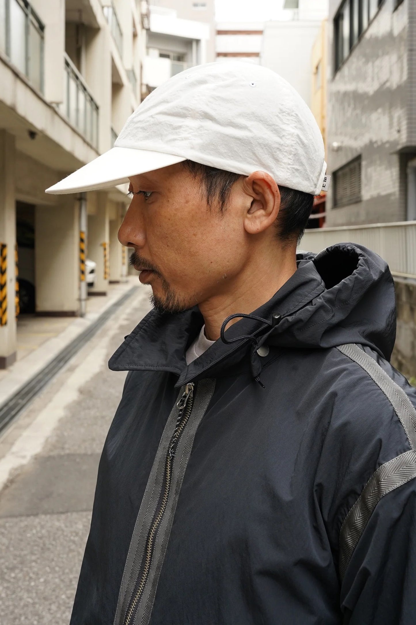 Ends And Means 6 Panels Cap White | Casquette Coton Nylon Made in Japan | Edgar Bdx