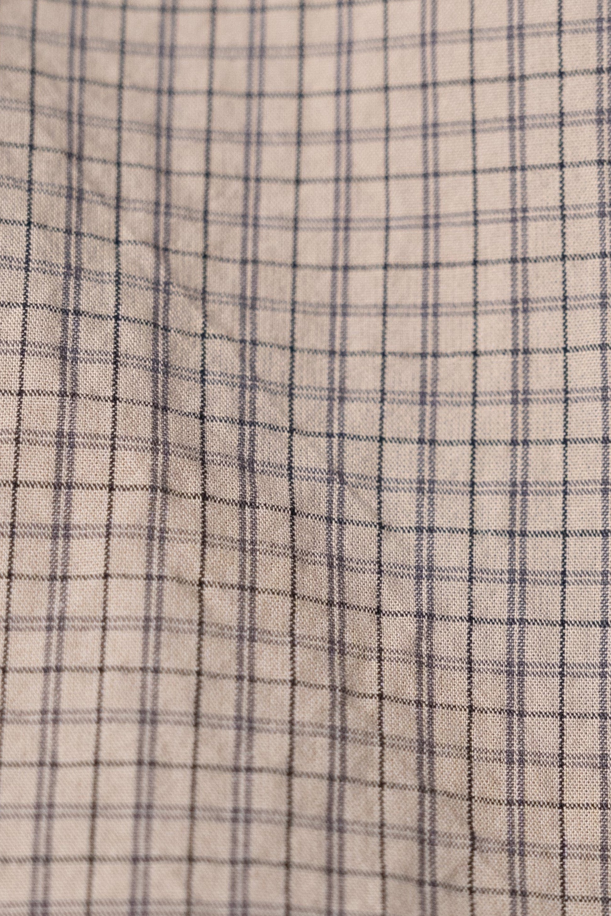 Ends And Means B.D Shirt Beige Check | Chemise Coton Relaxed Made in Japan | Edgar Bdx