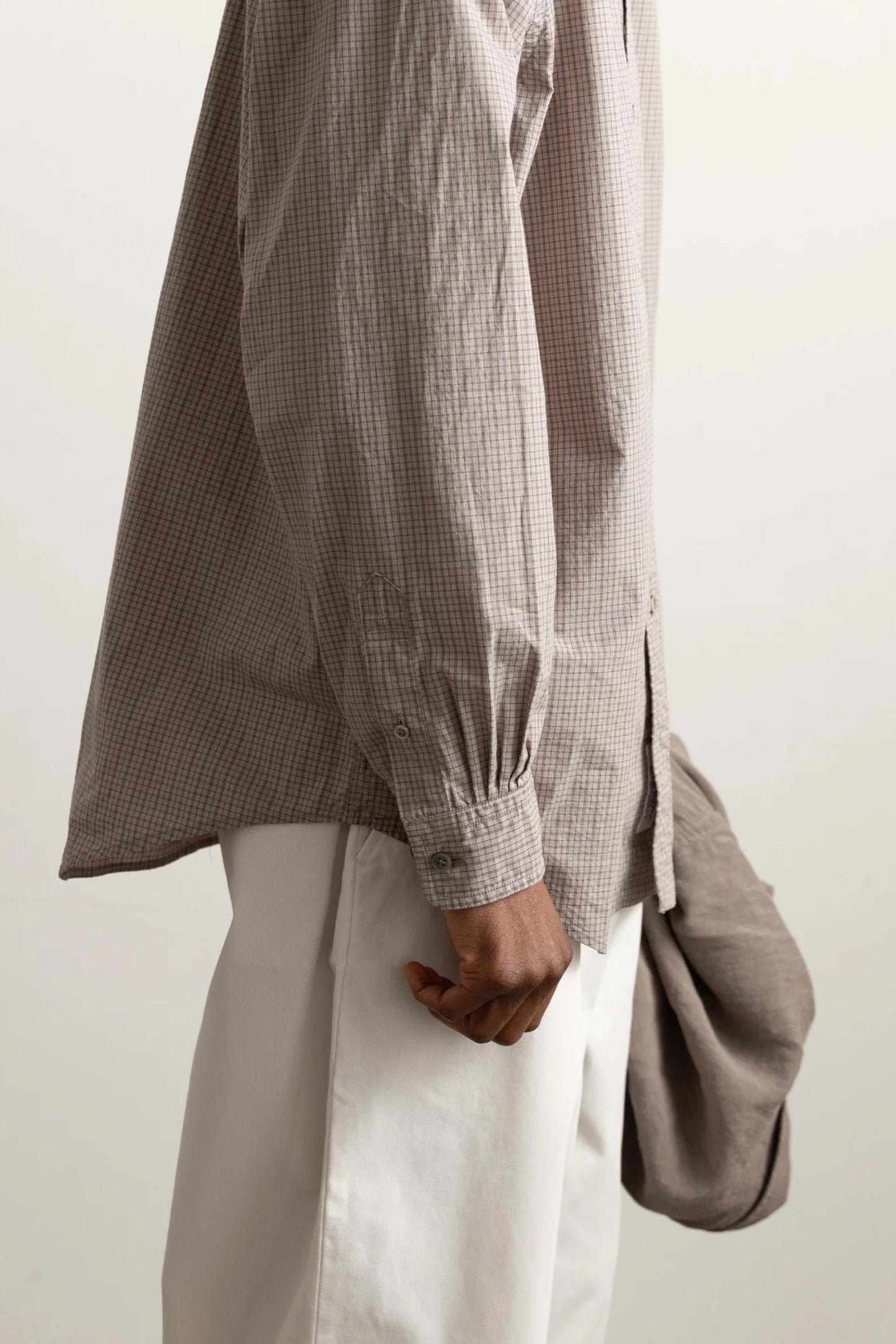 Ends And Means B.D Shirt Beige Check | Chemise Coton Relaxed Made in Japan | Edgar Bdx