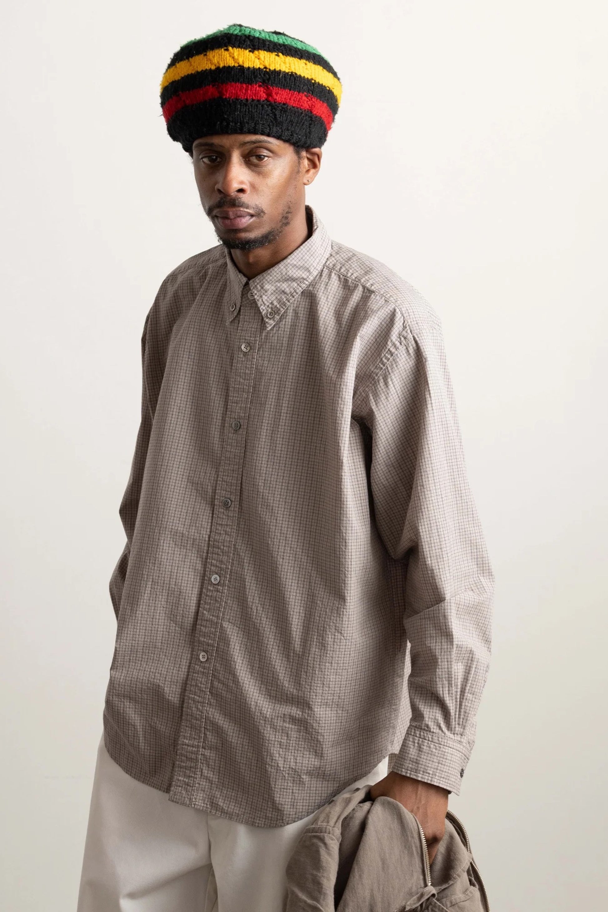 Ends And Means B.D Shirt Beige Check | Chemise Coton Relaxed Made in Japan | Edgar Bdx