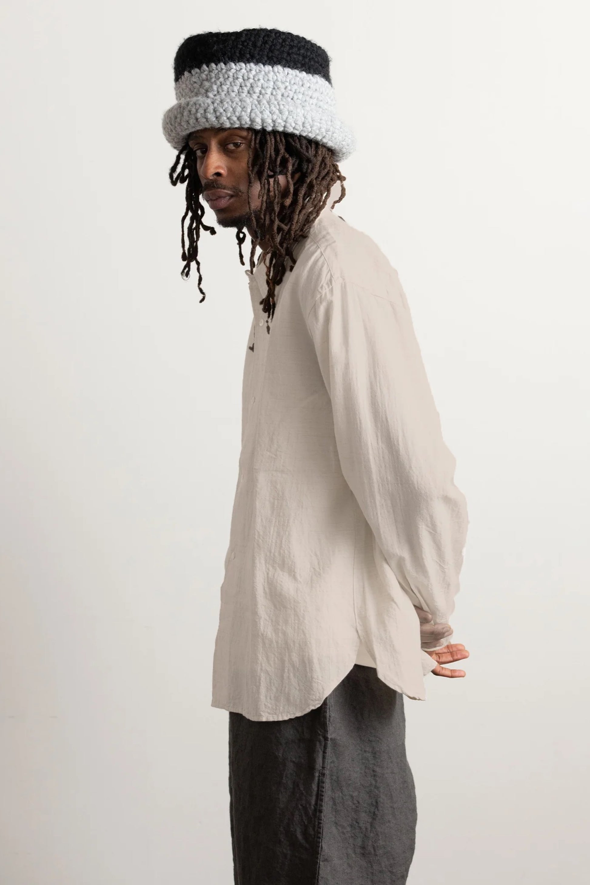 Ends And Means Carlo L/S Shirts Natural | Chemise Lin Coton Laine Made in Japan | Edgar Bdx