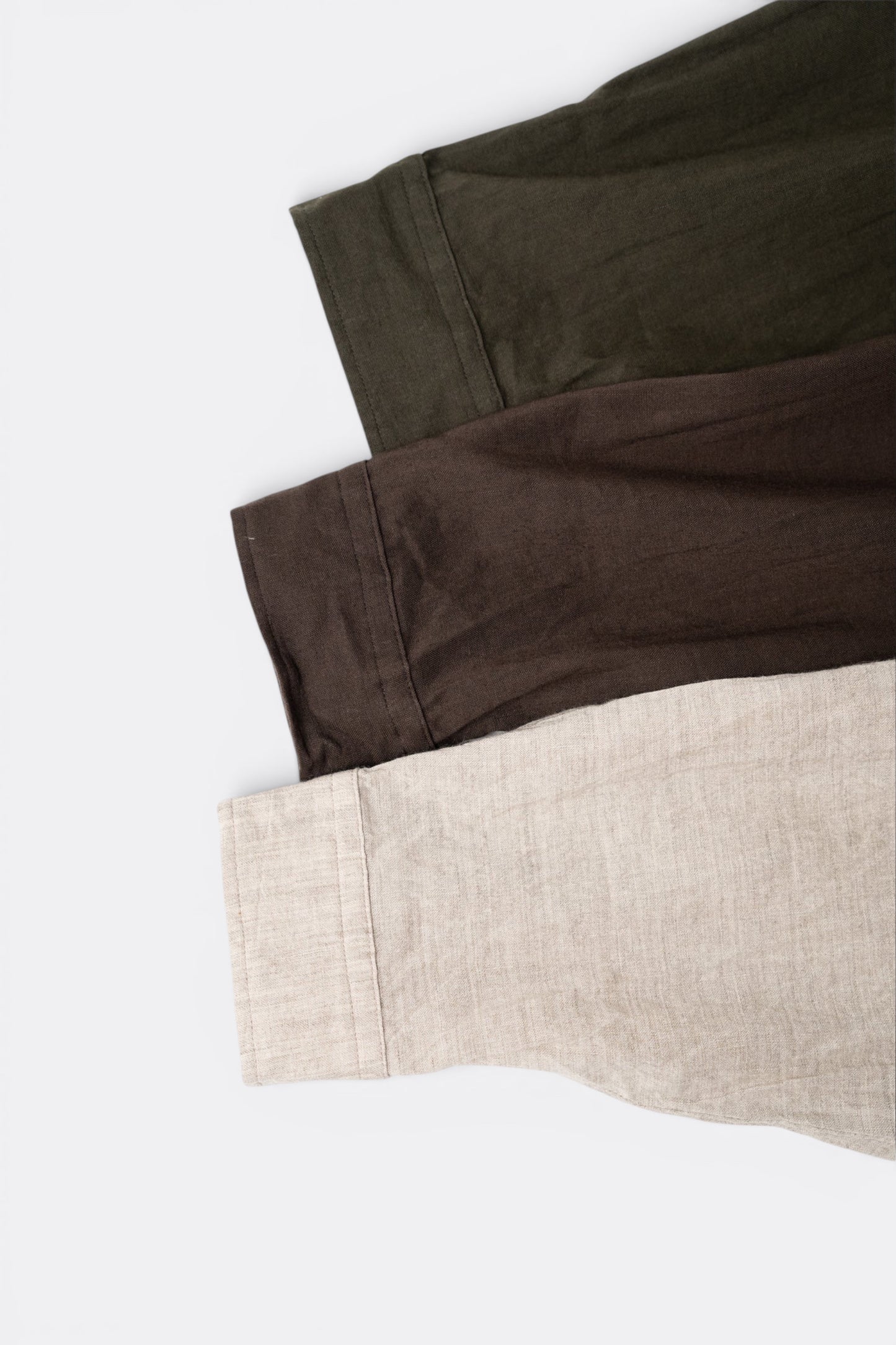 Ends And Means Carlo L/S Shirts Natural | Chemise Lin Coton Laine Made in Japan | Edgar Bdx