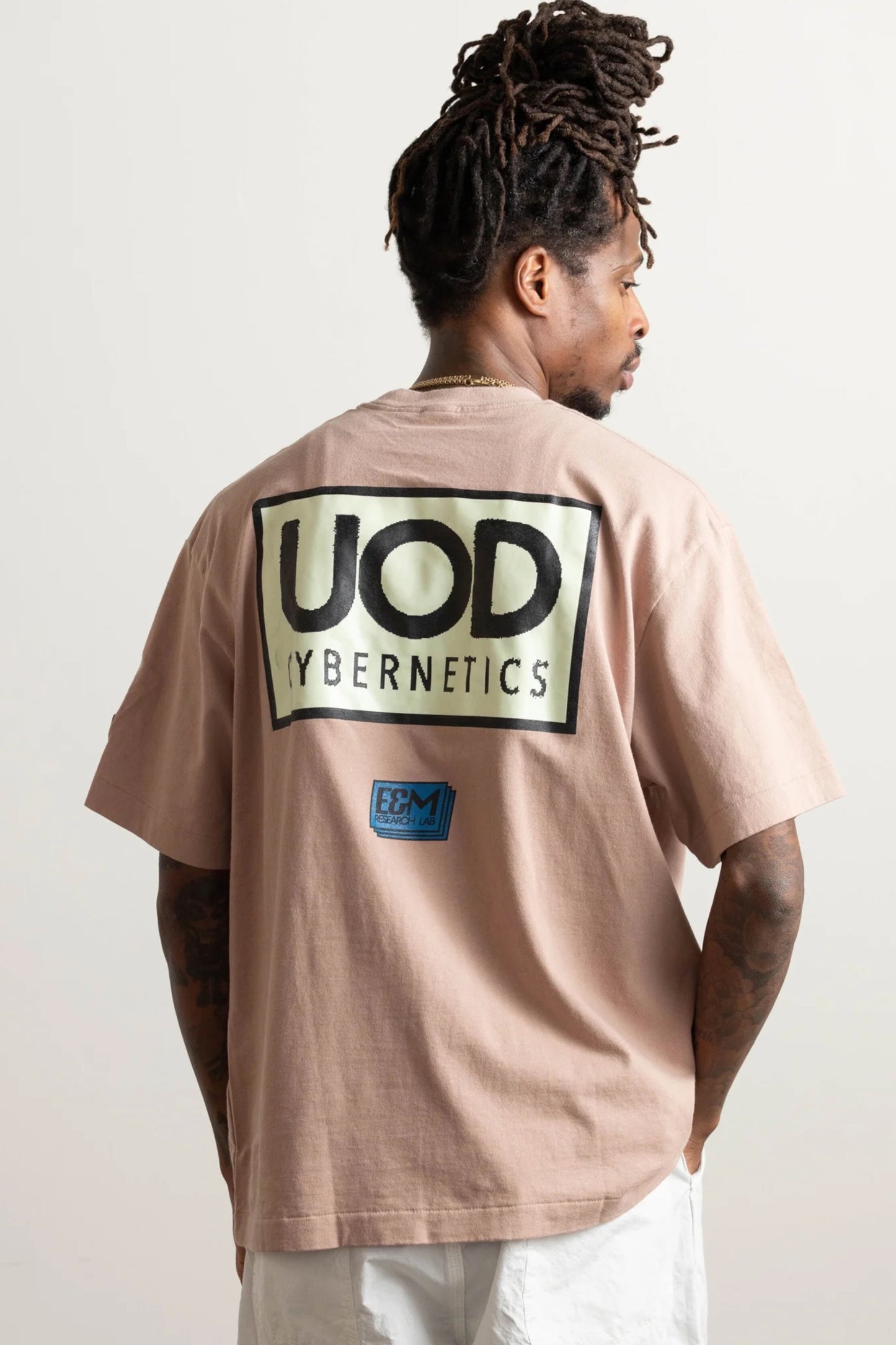 Ends And Means EMRL Tee Terracotta | T-Shirt Imprimé Réfléchissant Coton Japonais | Edgar Bdx