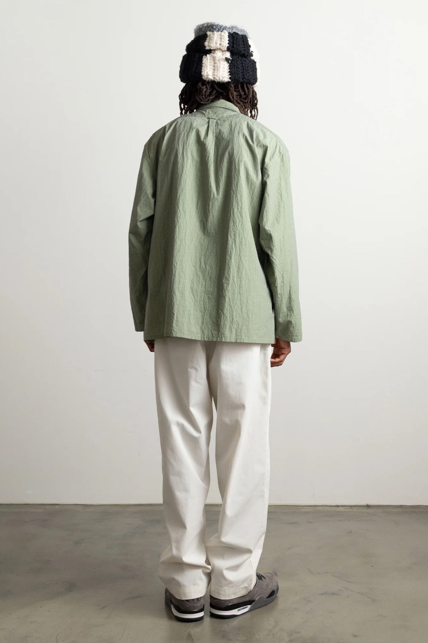 Ends And Means Nizza L/S Shirts Matcha | Chemise Coton Nylon Popover Made in Japan | Edgar Bdx