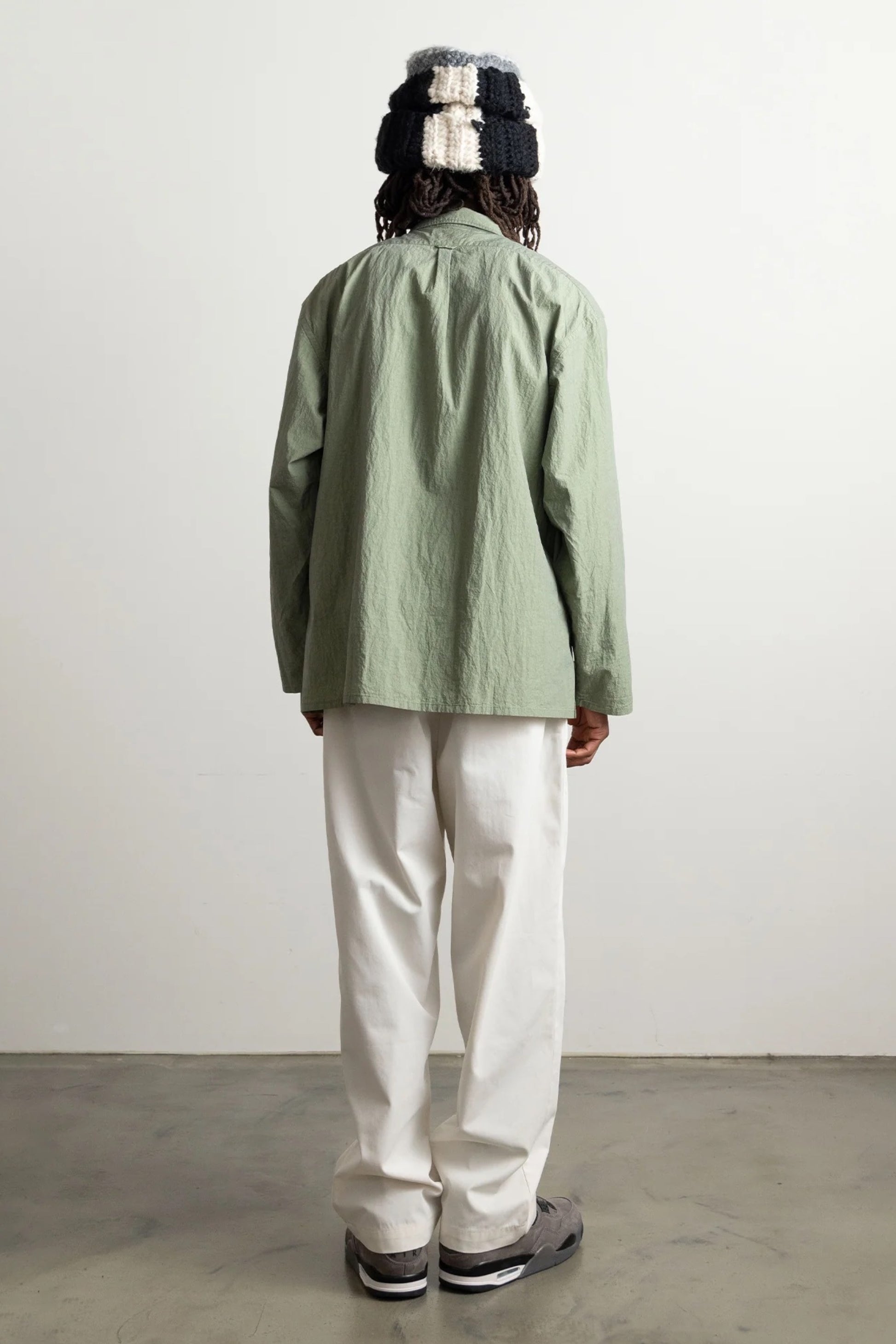 Ends And Means Nizza L/S Shirts Matcha | Chemise Coton Nylon Popover Made in Japan | Edgar Bdx