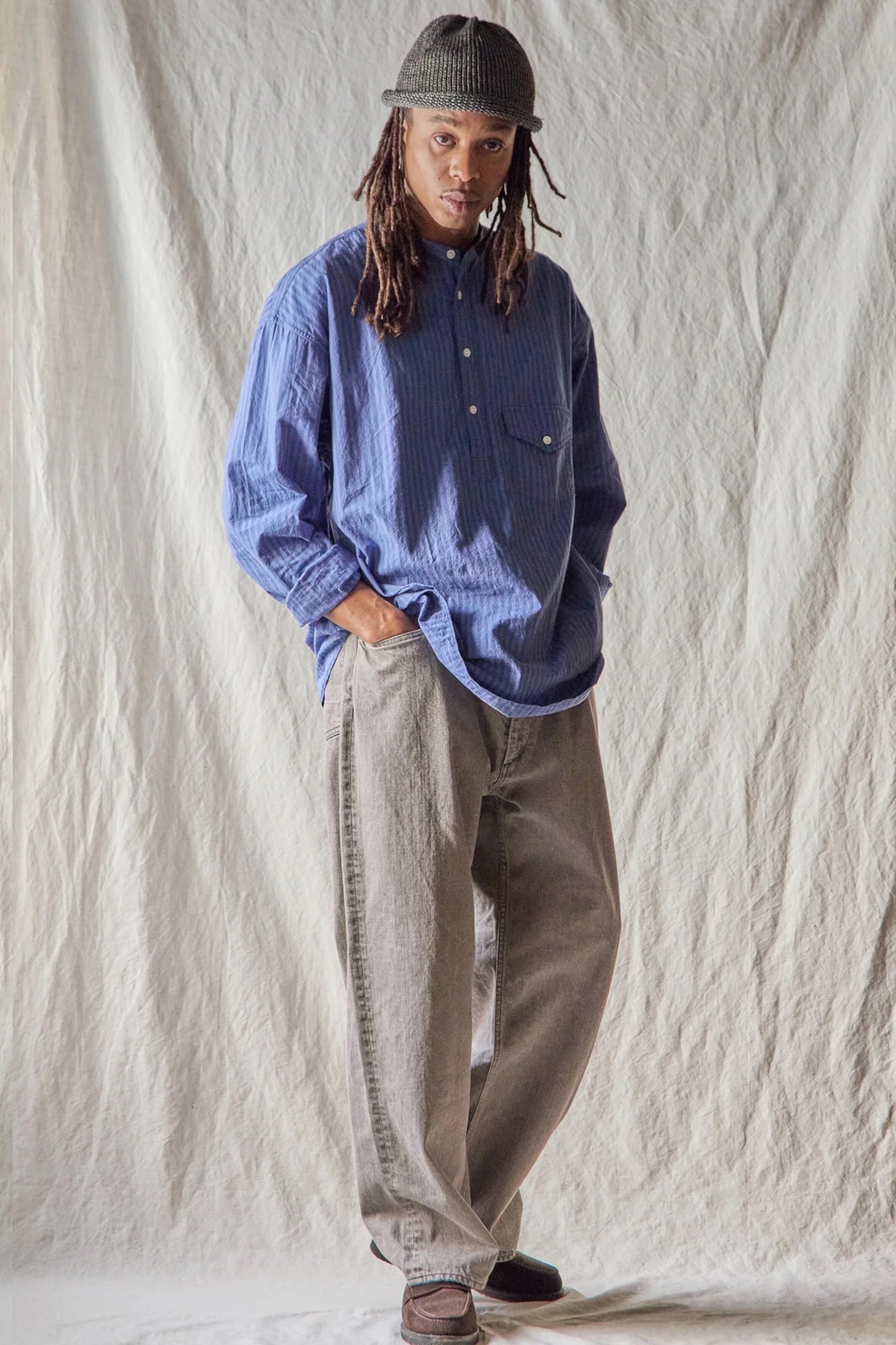 Ends And Means Relaxed Fit 5 Pockets Denim Washed Moca | Jean Coton 12oz Made in Japan | Edgar Bdx