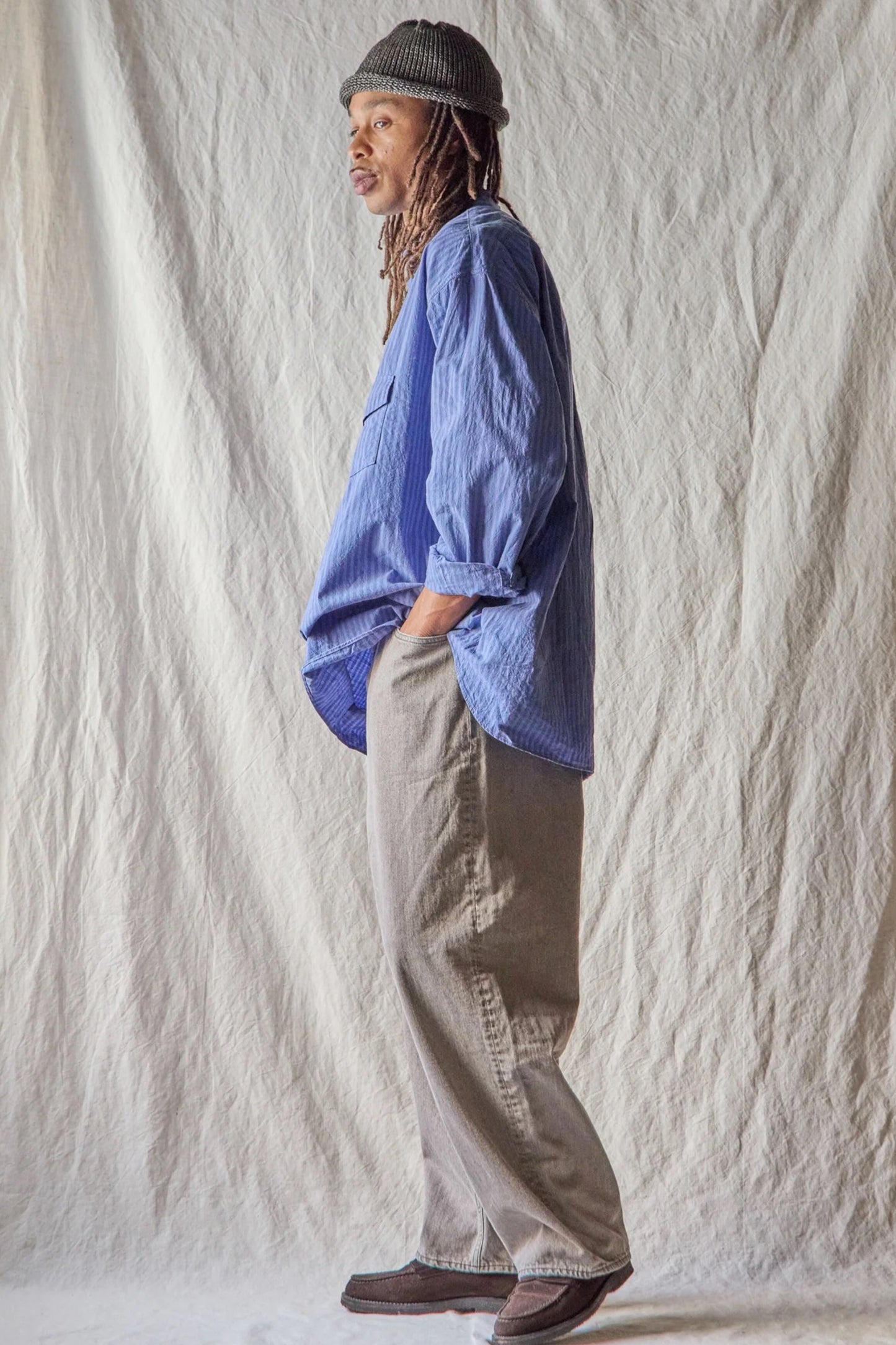 Ends And Means Relaxed Fit 5 Pockets Denim Washed Moca | Jean Coton 12oz Made in Japan | Edgar Bdx