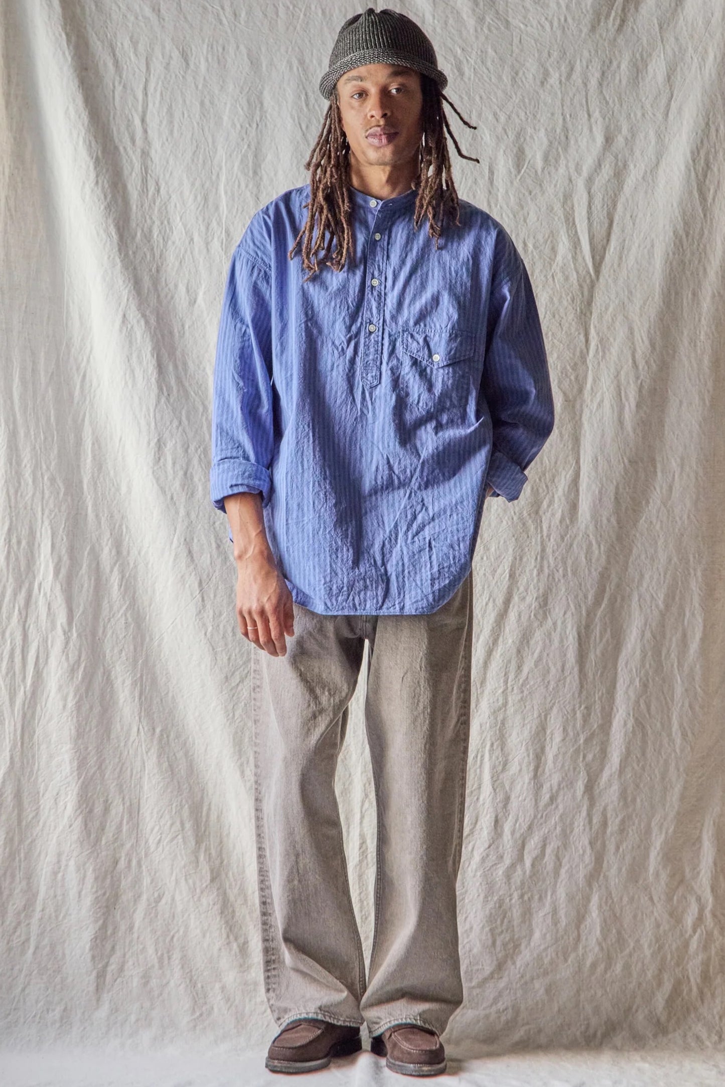 Ends And Means Relaxed Fit 5 Pockets Denim Washed Moca | Jean Coton 12oz Made in Japan | Edgar Bdx