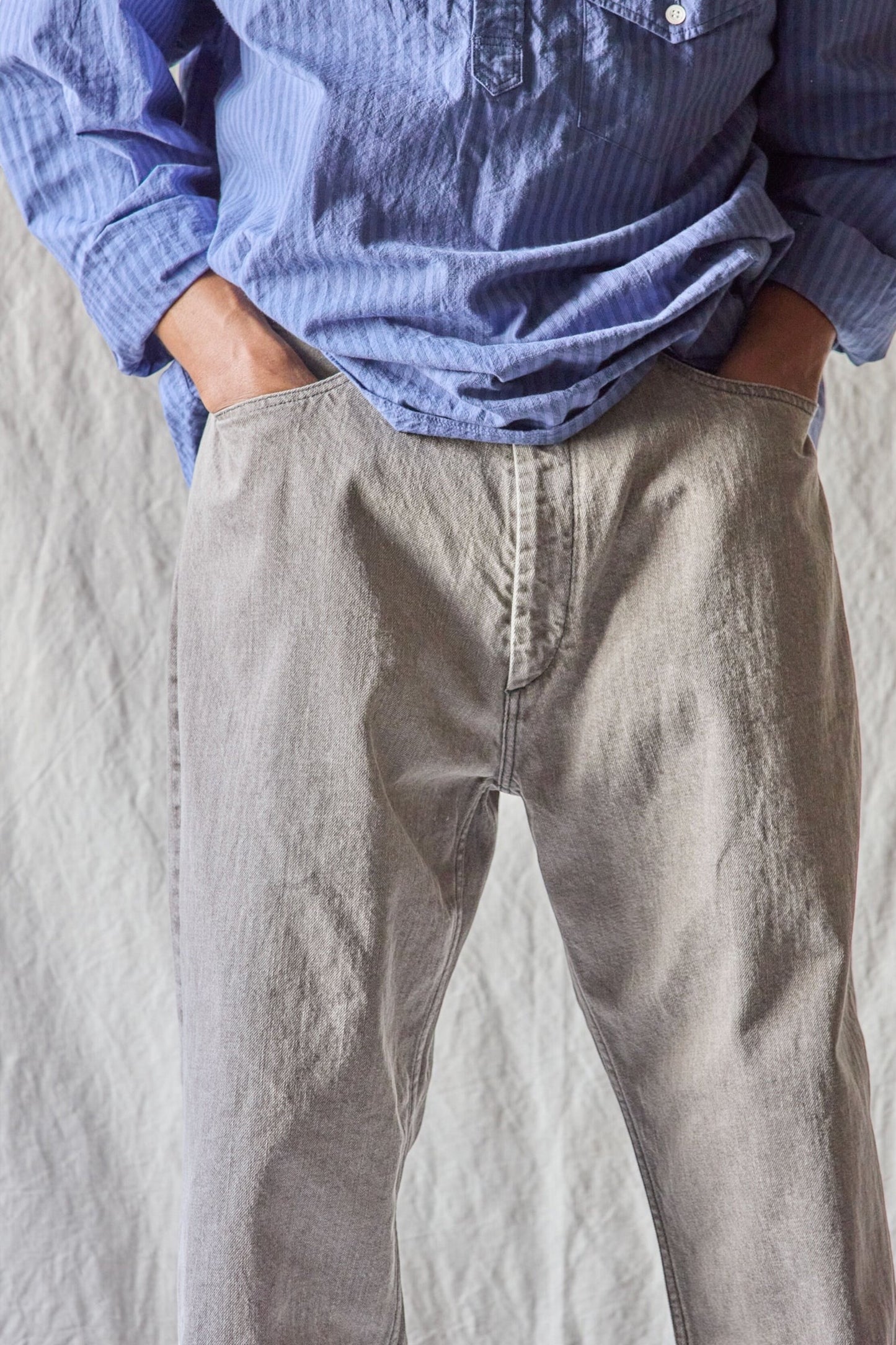 Ends And Means Relaxed Fit 5 Pockets Denim Washed Moca | Jean Coton 12oz Made in Japan | Edgar Bdx