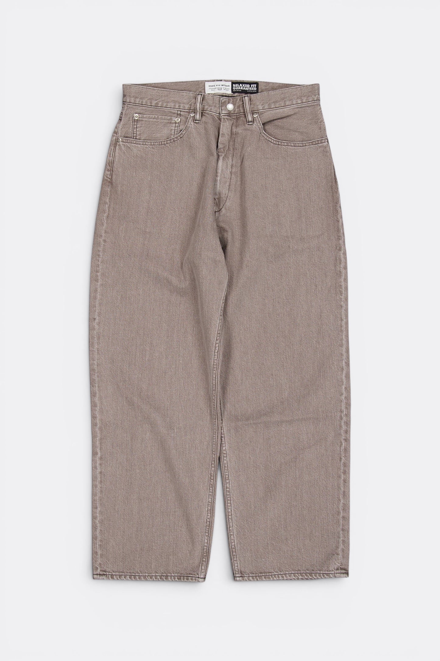 Ends And Means Relaxed Fit 5 Pockets Denim Washed Moca | Jean Coton 12oz Made in Japan | Edgar Bdx