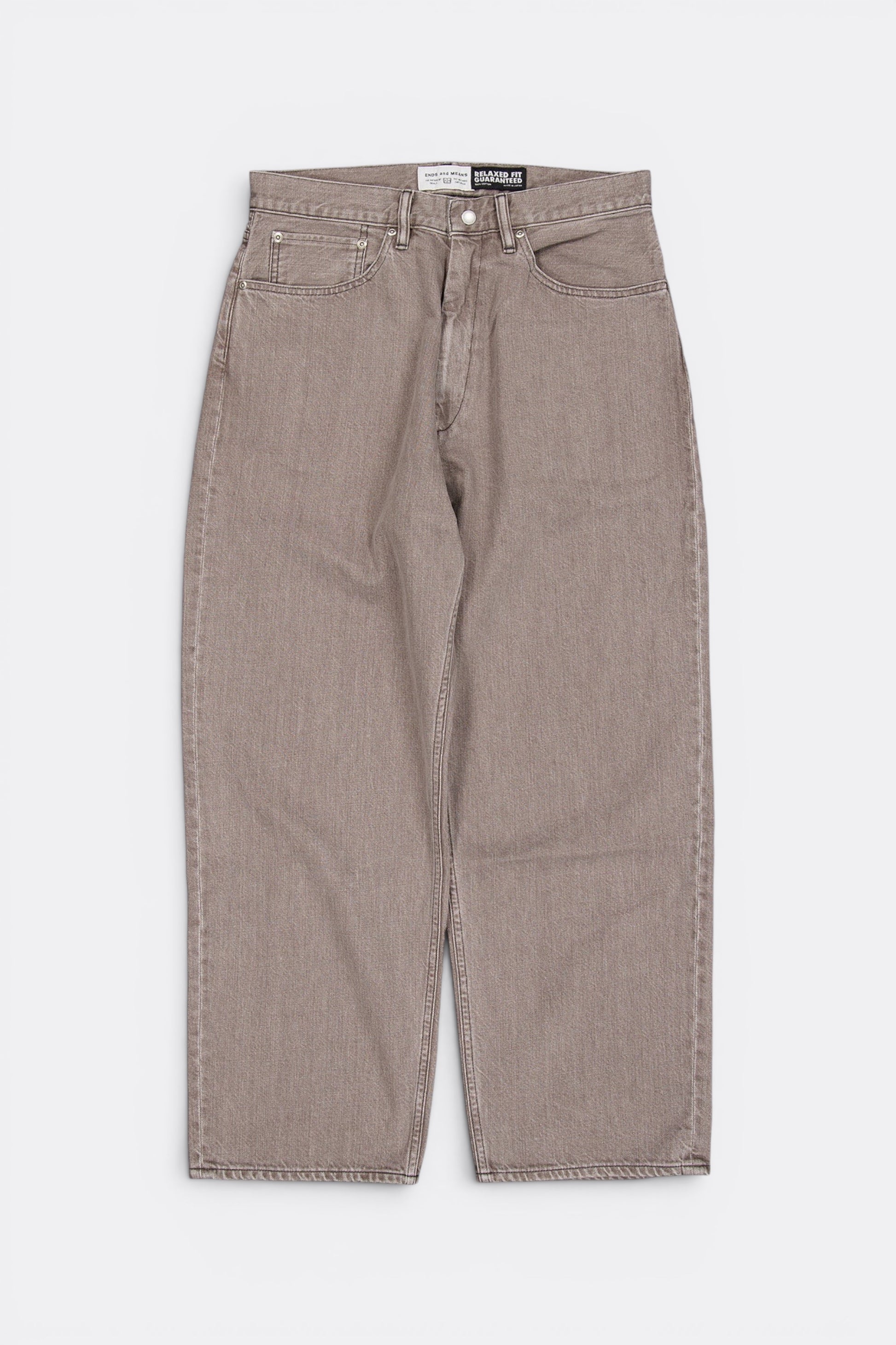 Ends And Means Relaxed Fit 5 Pockets Denim Washed Moca | Jean Coton 12oz Made in Japan | Edgar Bdx