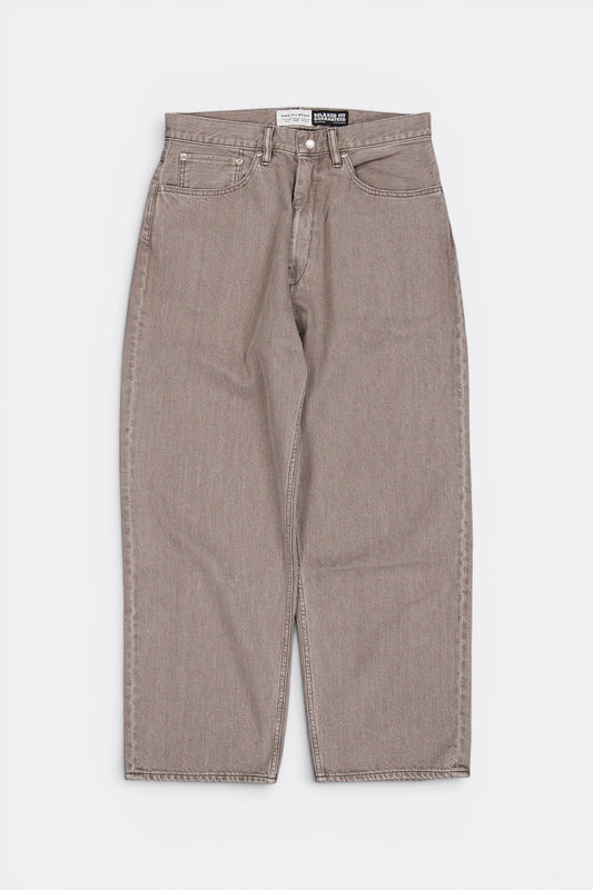 Ends And Means Relaxed Fit 5 Pockets Denim Washed Moca | Jean Coton 12oz Made in Japan | Edgar Bdx