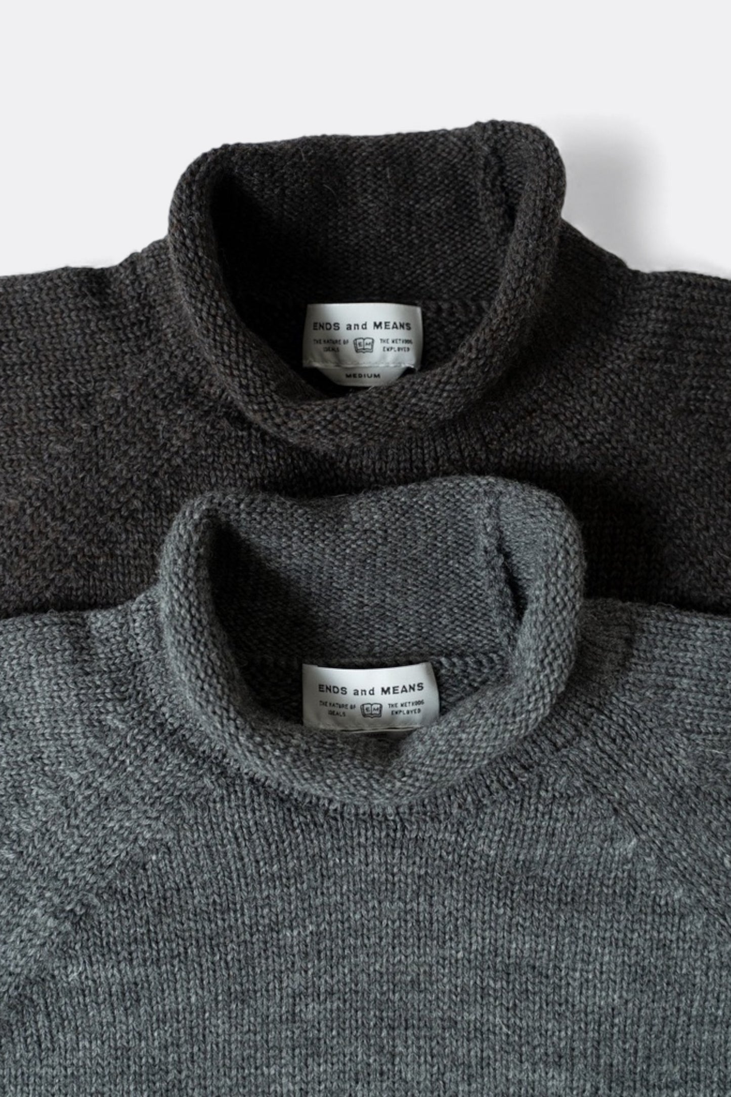 Ends And Means - Roll Neck Knit (Mix Charcoal Brown)
