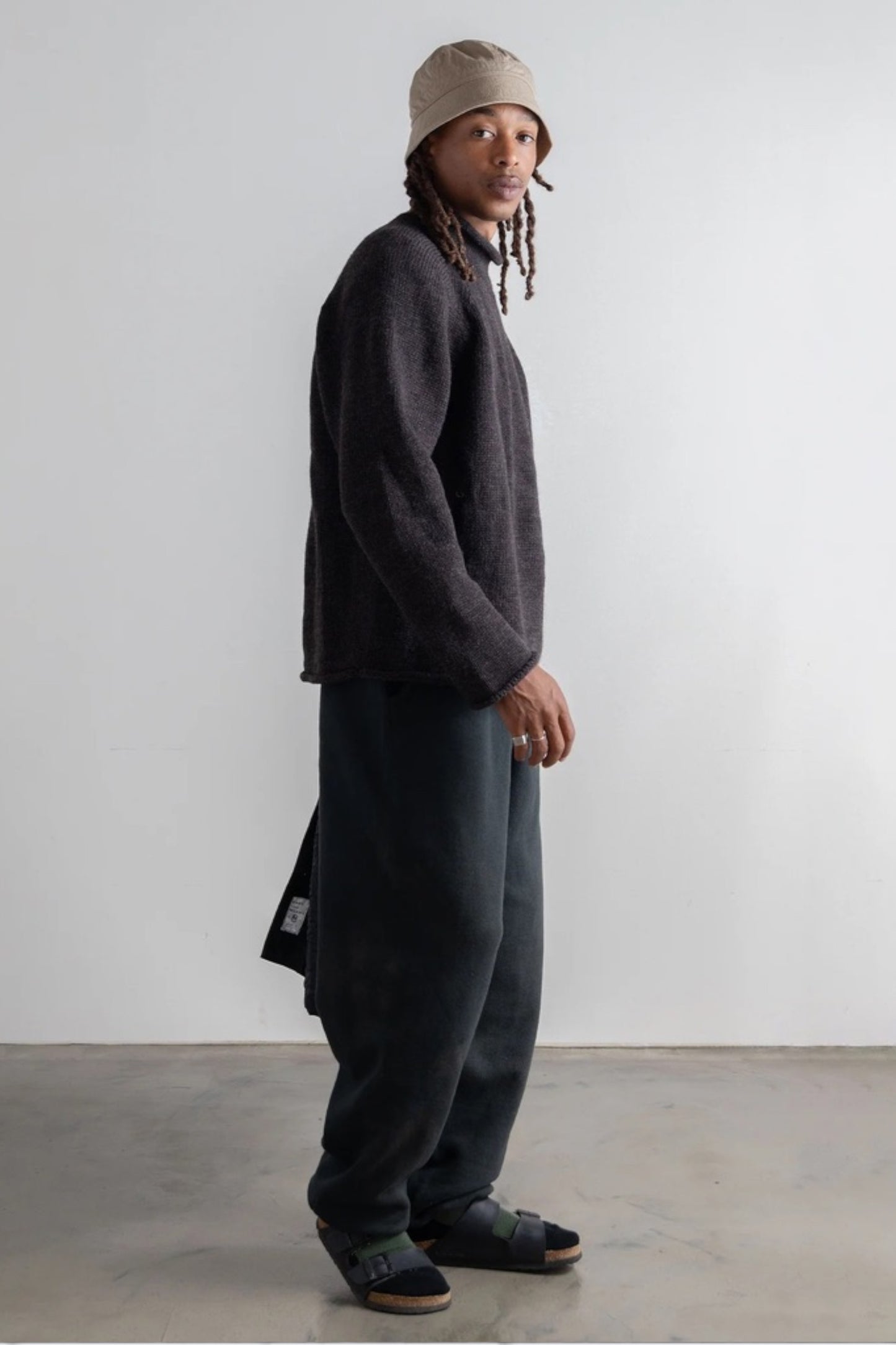 Ends And Means - Roll Neck Knit (Mix Charcoal Brown)