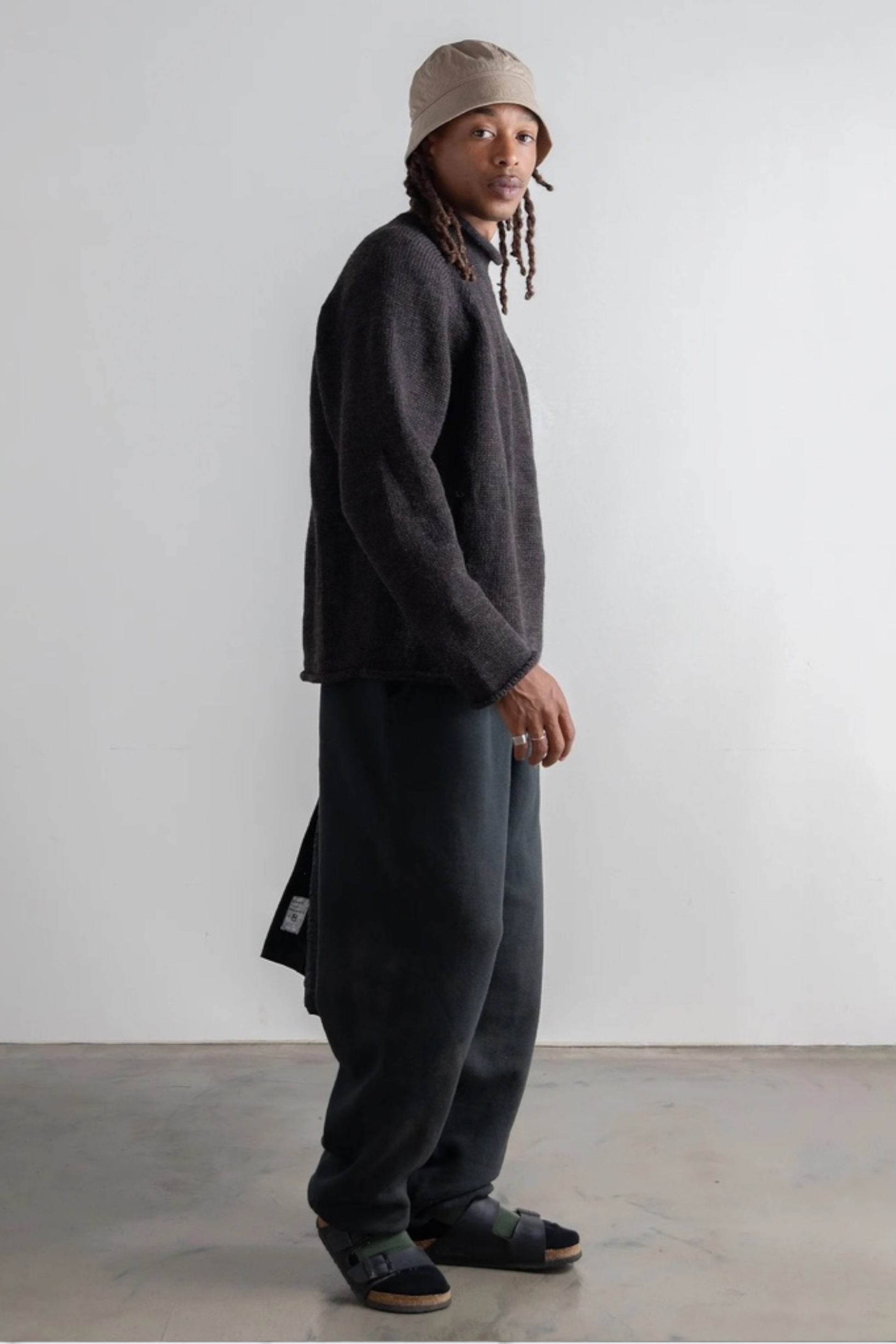 Ends And Means - Roll Neck Knit (Mix Charcoal Brown)