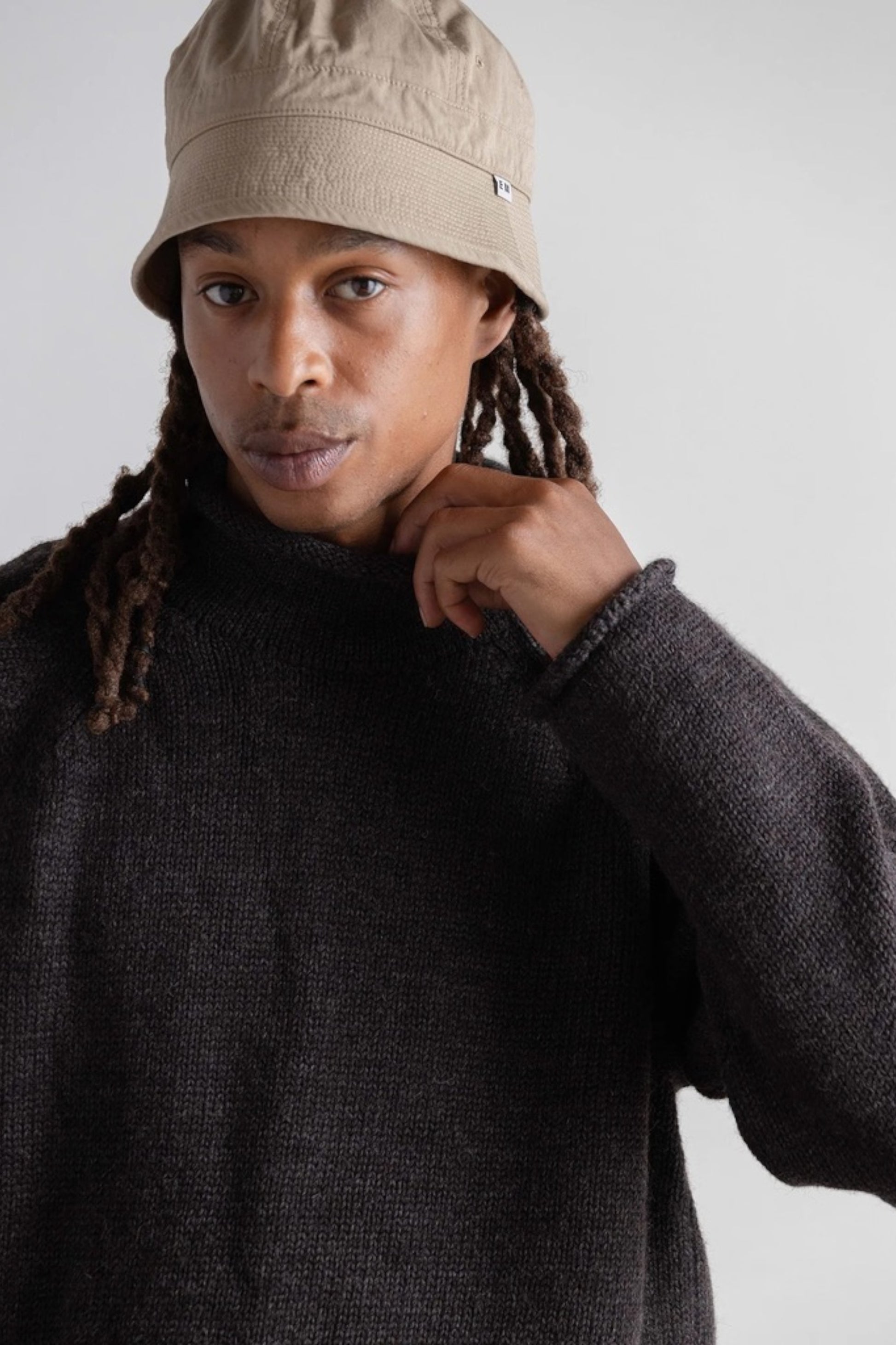 Ends And Means - Roll Neck Knit (Mix Charcoal Brown)