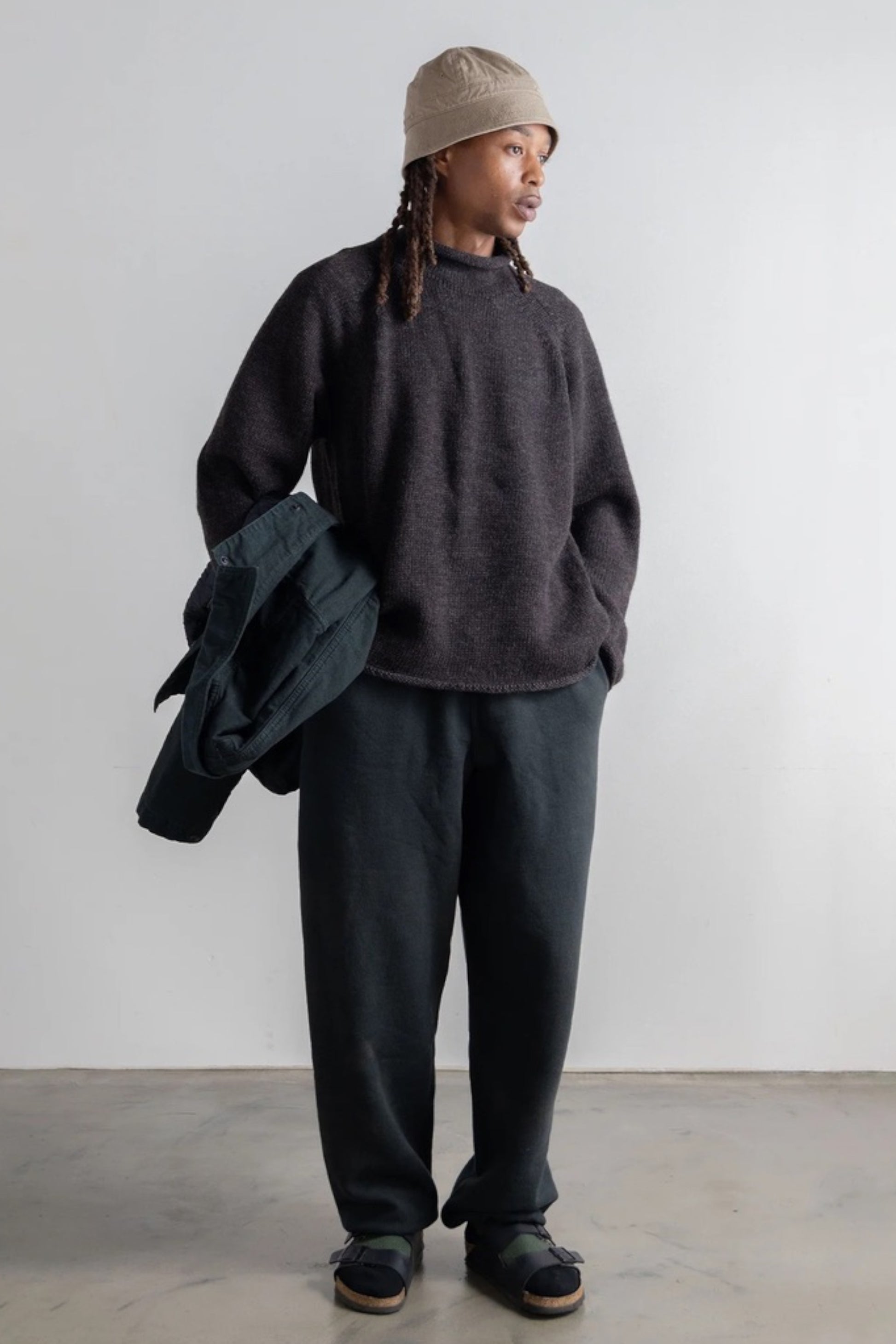 Ends And Means - Roll Neck Knit (Mix Charcoal Brown)