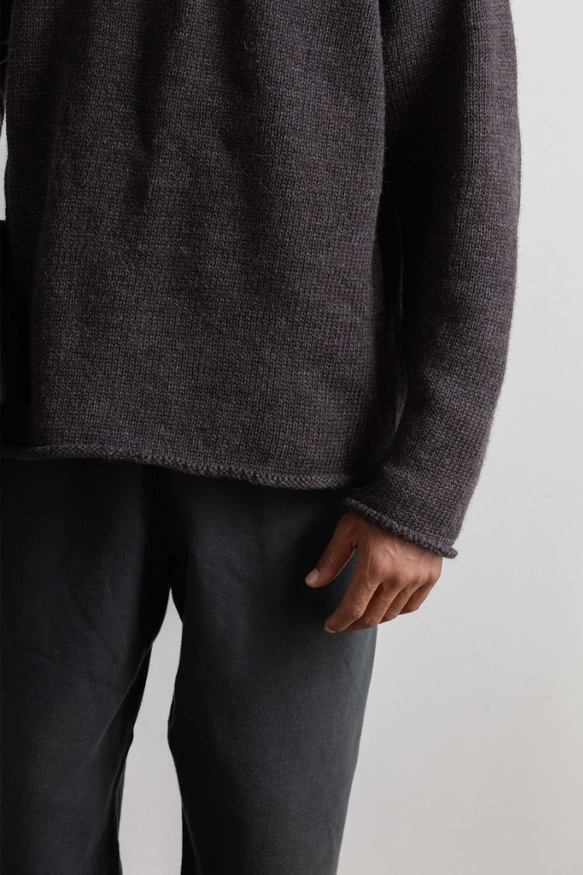 Ends And Means - Roll Neck Knit (Mix Charcoal Brown)