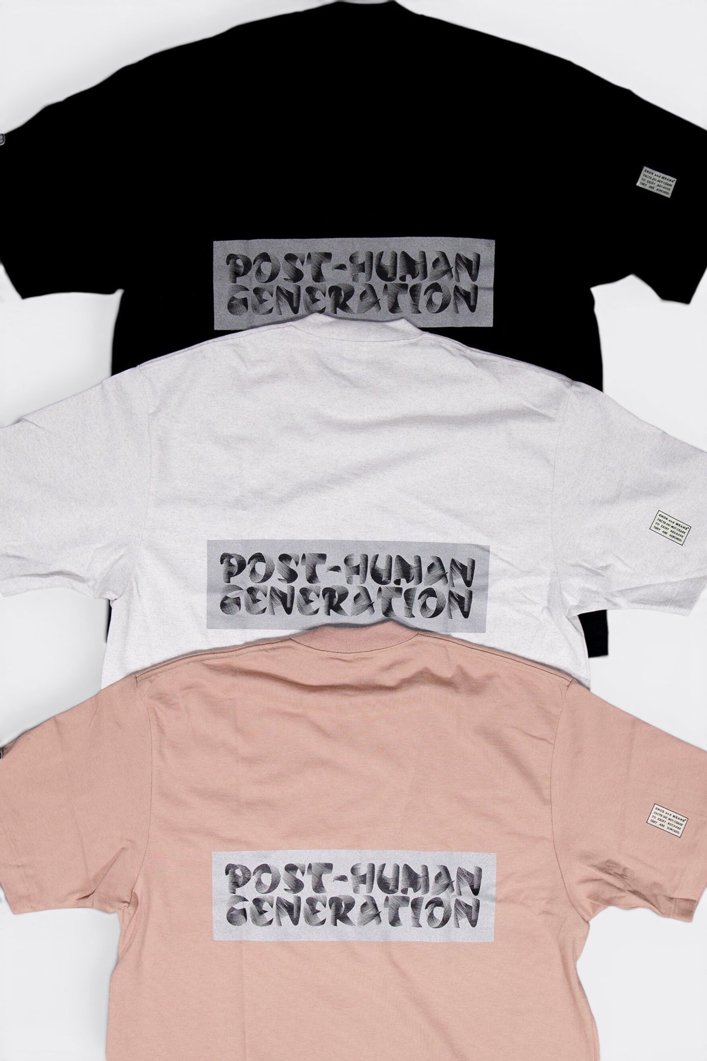 Ends And Means UOD Tee Oatmeal | T-Shirt Broderie Phosphorescente Imprimé Réfléchissant | Edgar Bdx