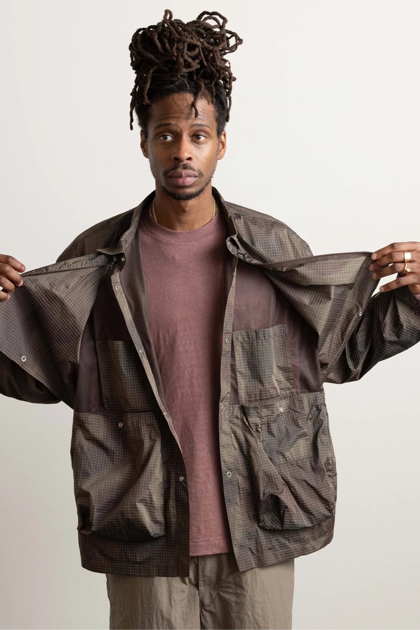 Ends And Means Utility Shirt Jacket Camo | Veste Ripstop Nylon Polyester Made in Japan | Edgar Bdx