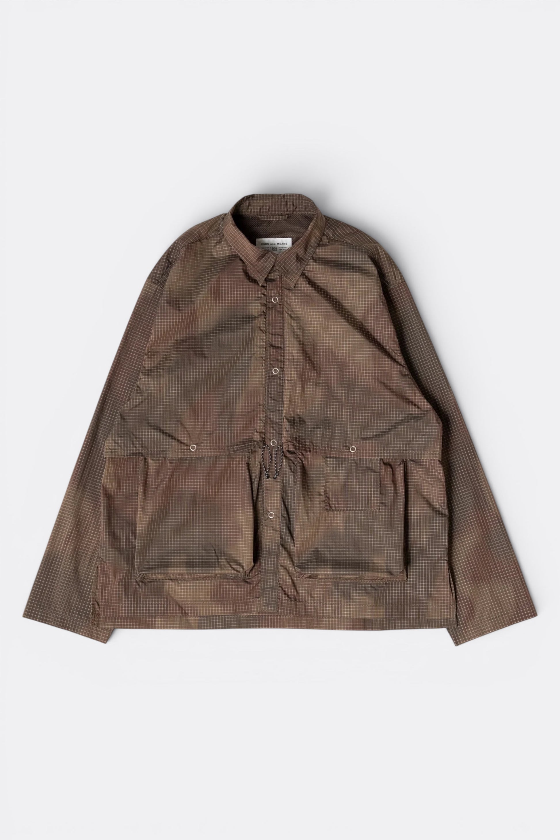 Ends And Means Utility Shirt Jacket Camo | Veste Ripstop Nylon Polyester Made in Japan | Edgar Bdx