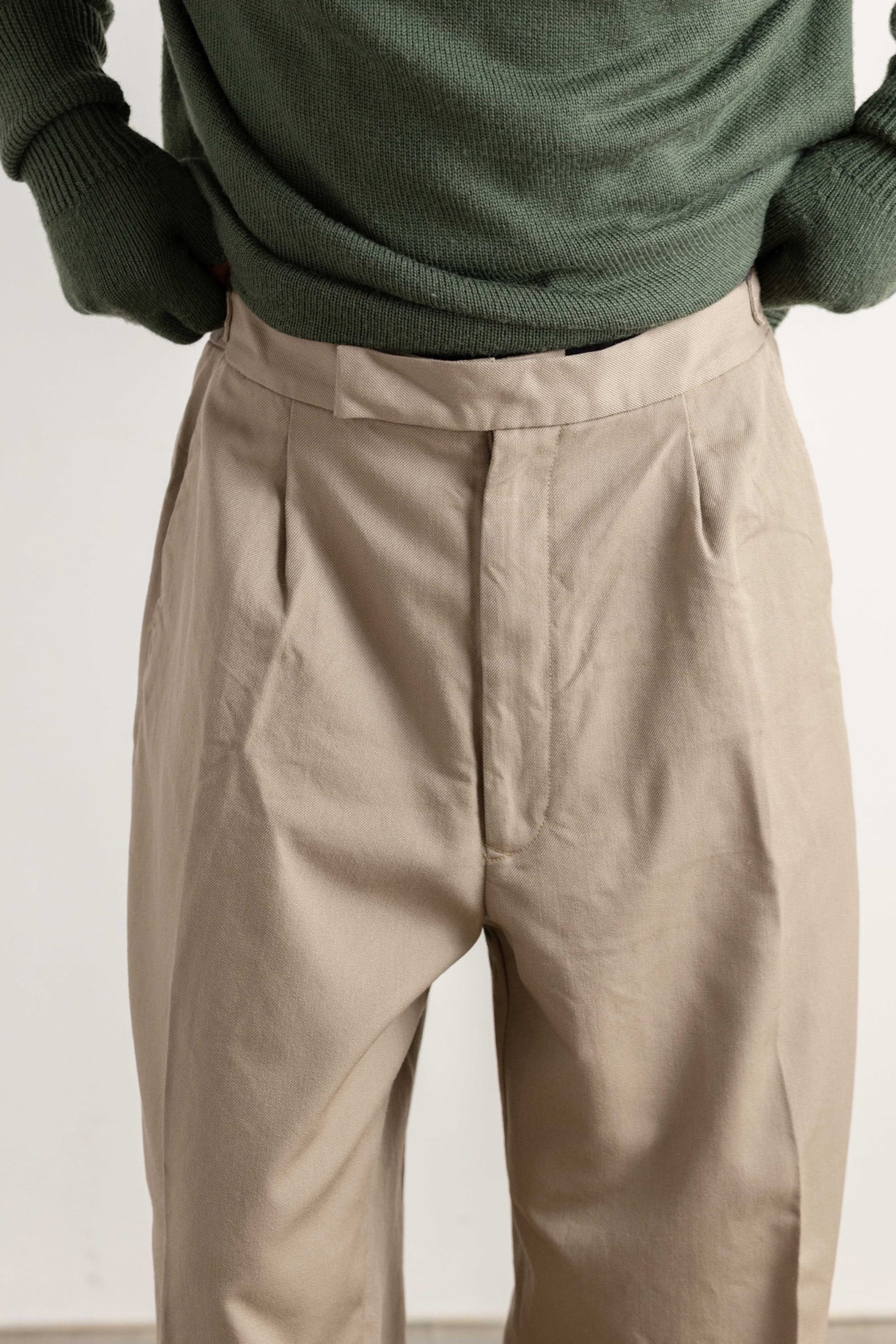 Ends And Means - Wool Easy Trad Trousers (Dark Brown)