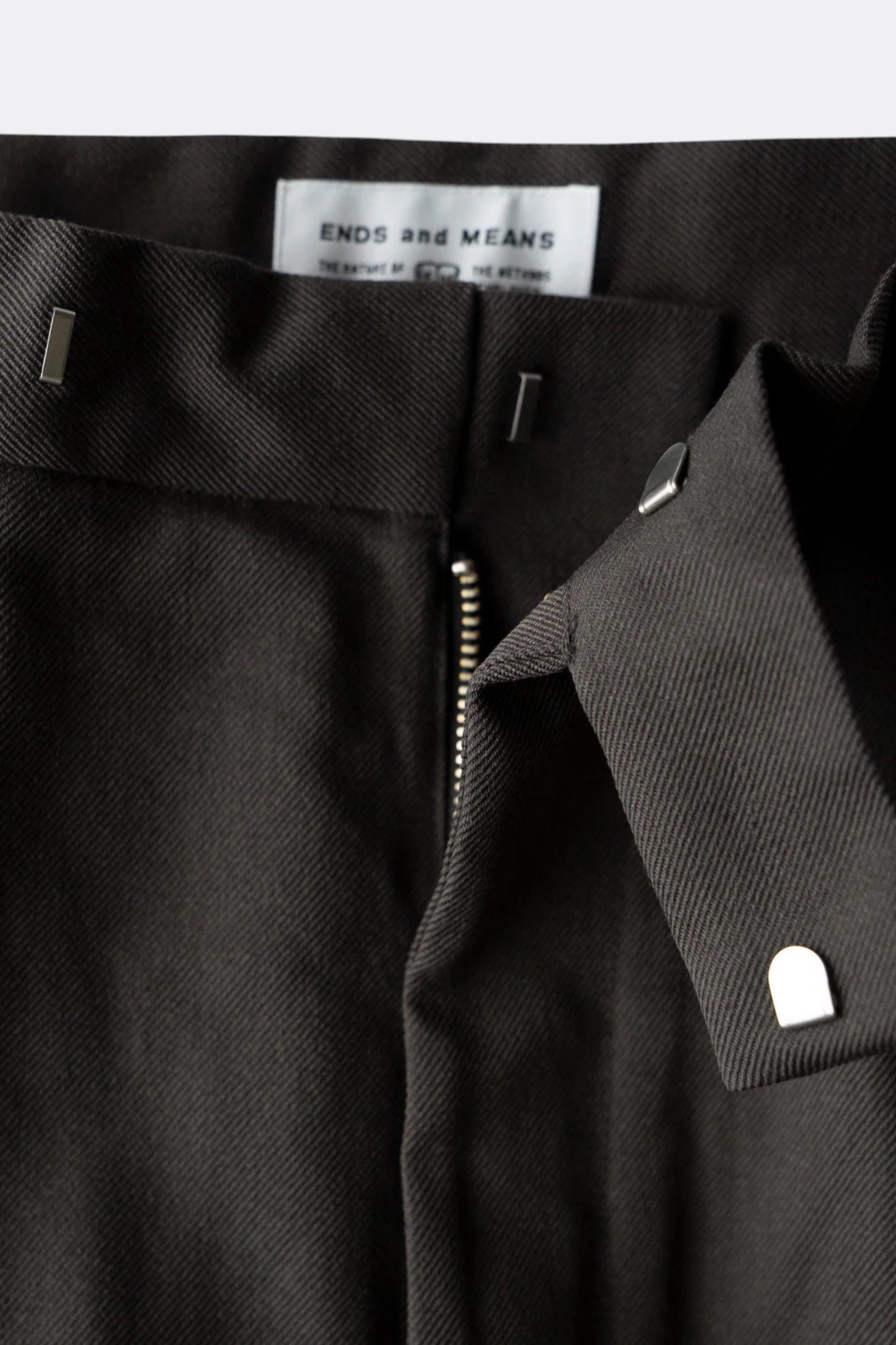 Ends And Means - Wool Easy Trad Trousers (Dark Brown)