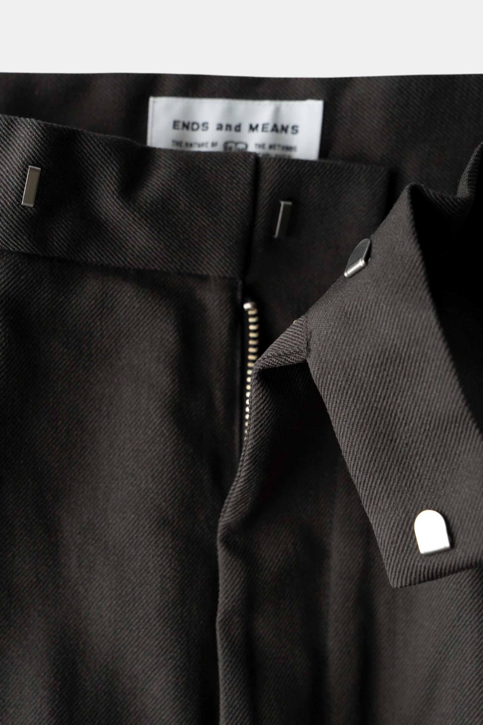 Ends And Means - Wool Easy Trad Trousers (Dark Brown)