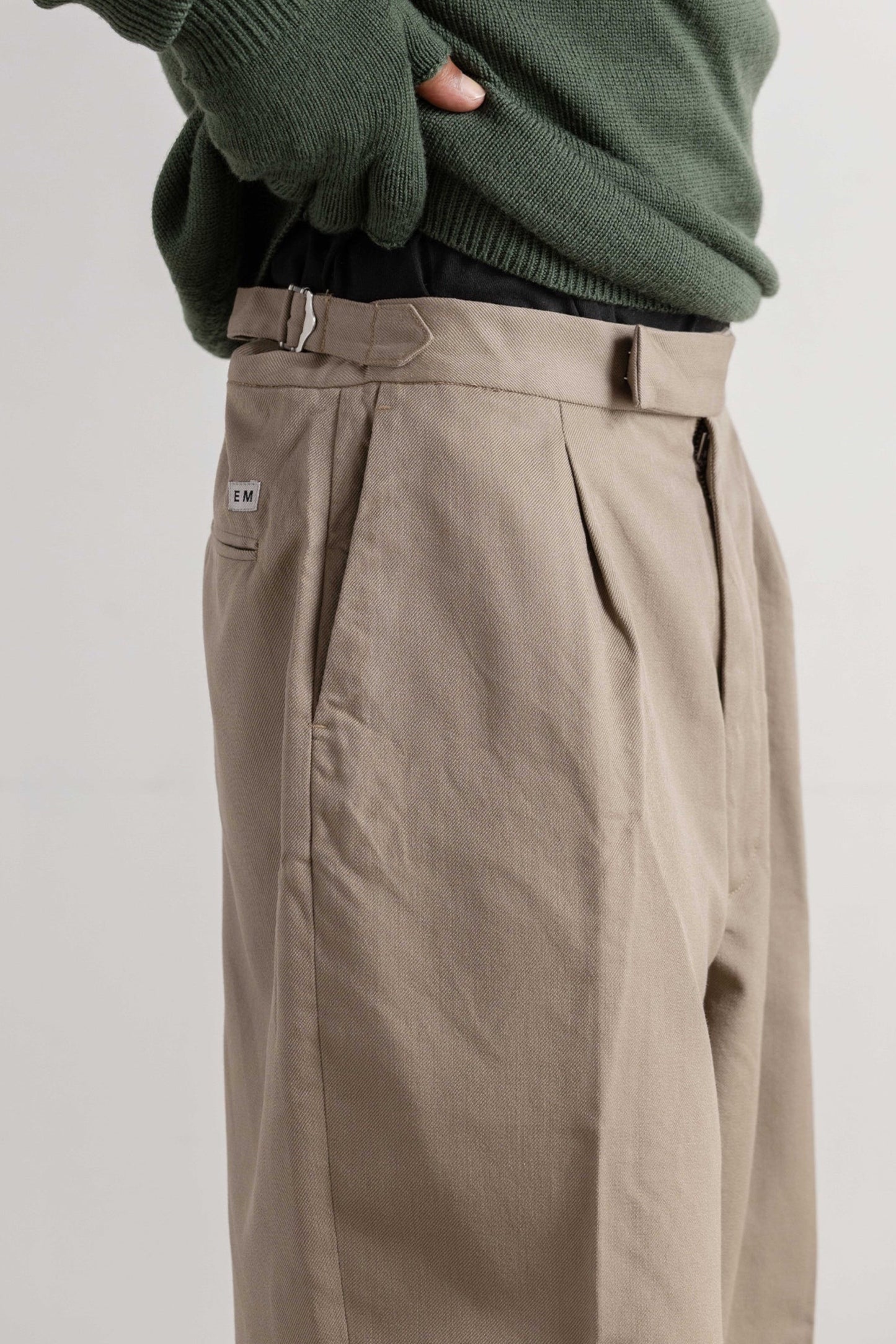 Ends And Means - Wool Easy Trad Trousers (Dark Brown)